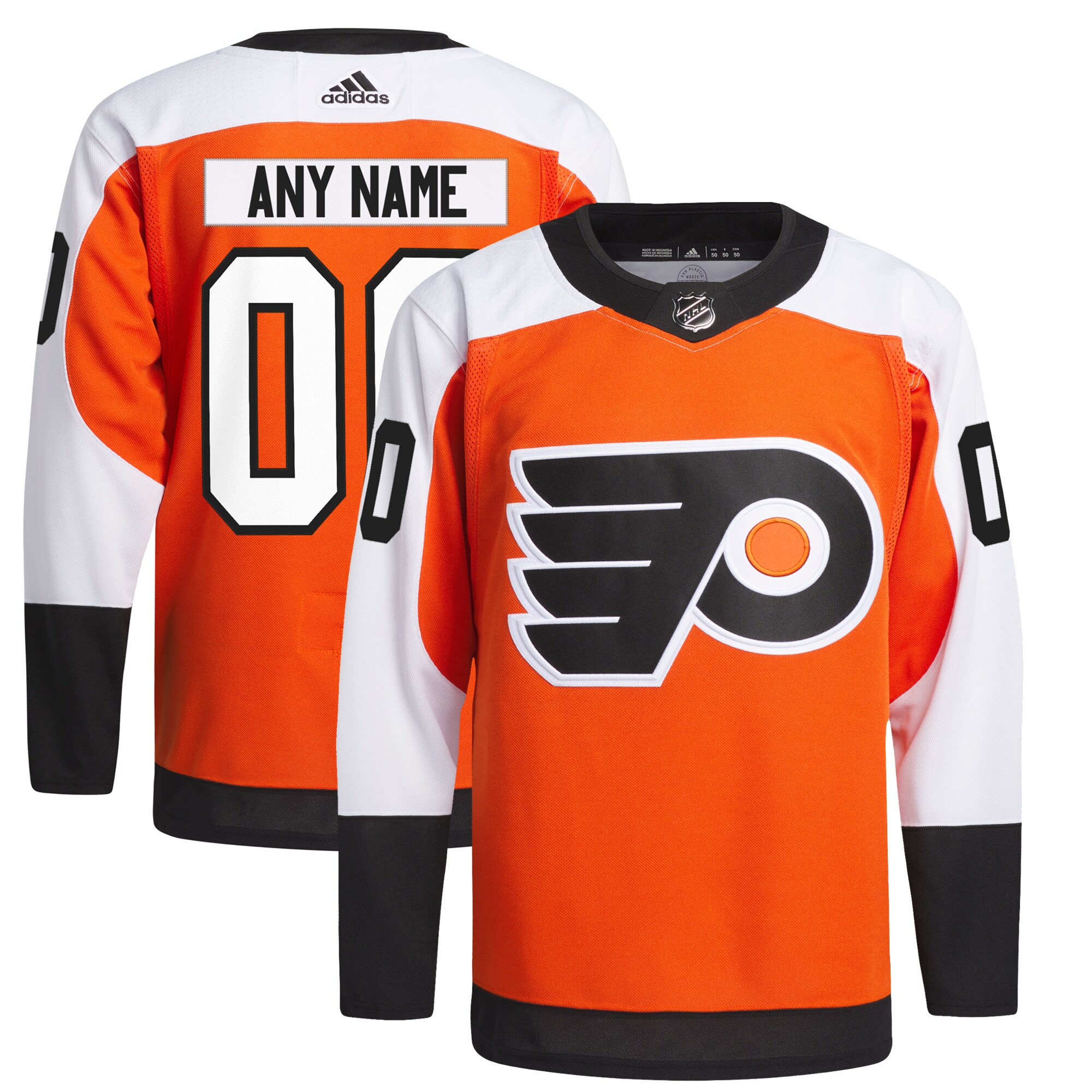 Philadelphia Flyers adidas  Home  Primegreen Authentic Custom Jersey - Burnt Orange
