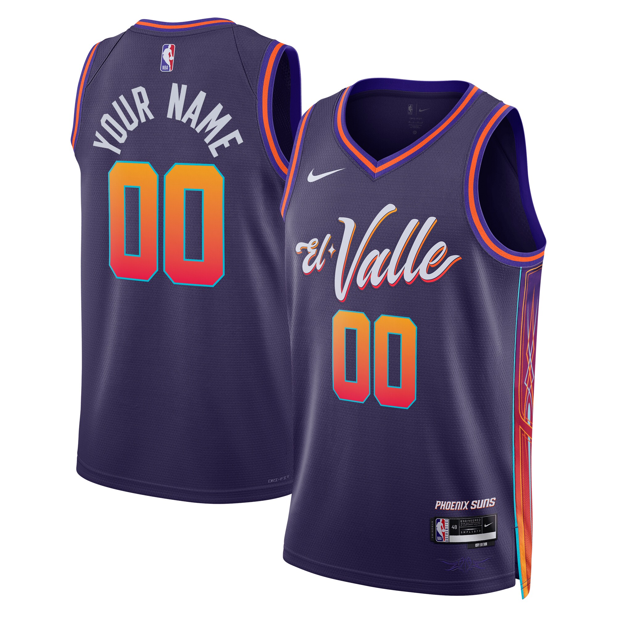  Phoenix Suns Nike Unisex 2023/24 Custom Swingman Jersey - Purple - City Edition