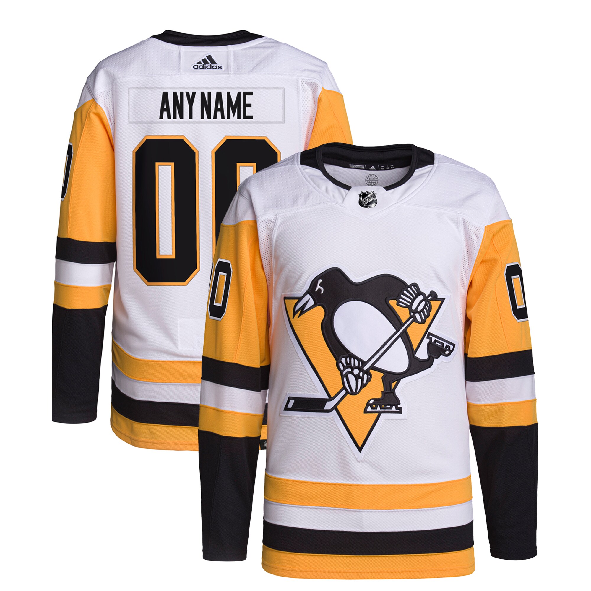  Pittsburgh Penguins adidas  Away  Primegreen Authentic Custom Jersey - White