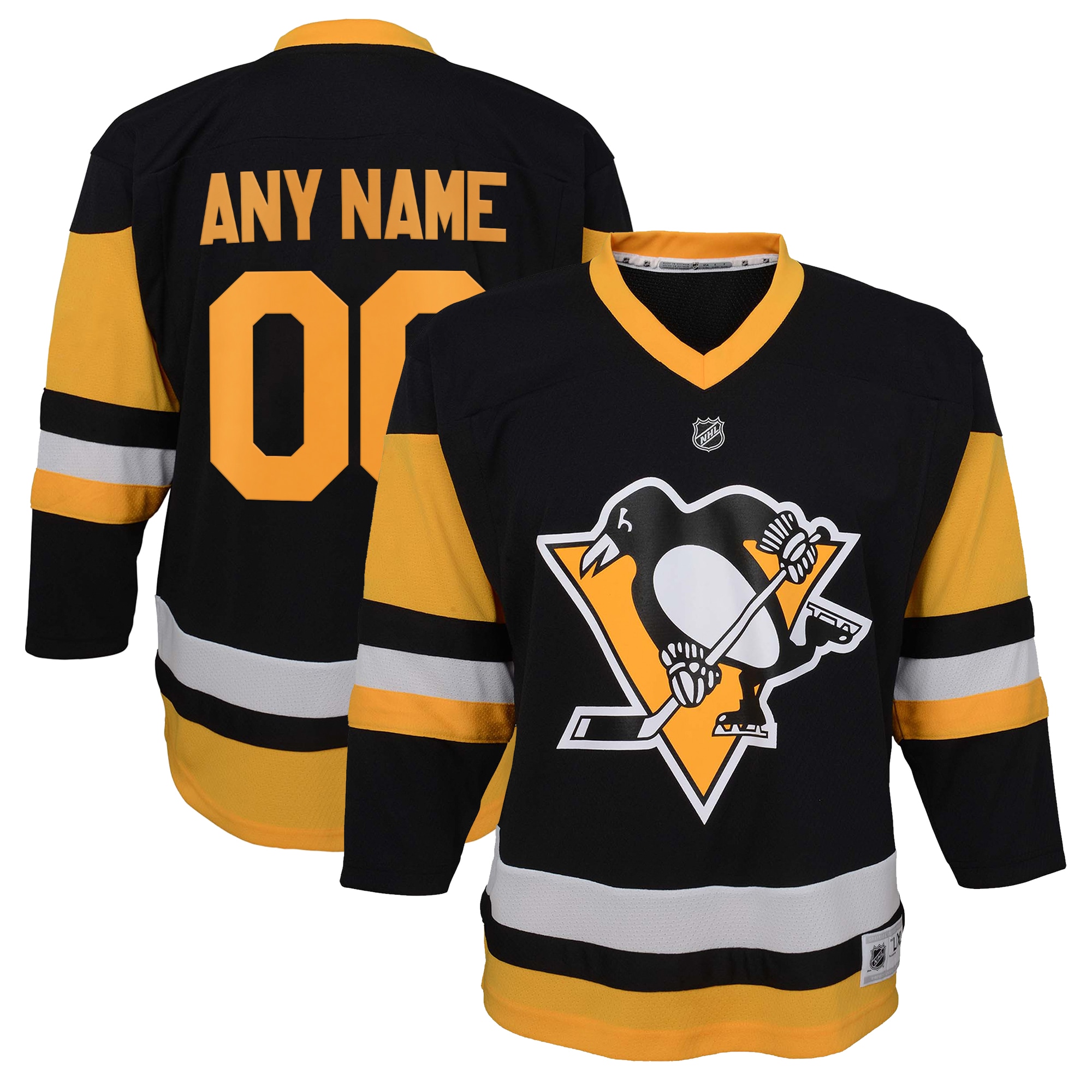  Pittsburgh Penguins Youth Home Custom Jersey - Black