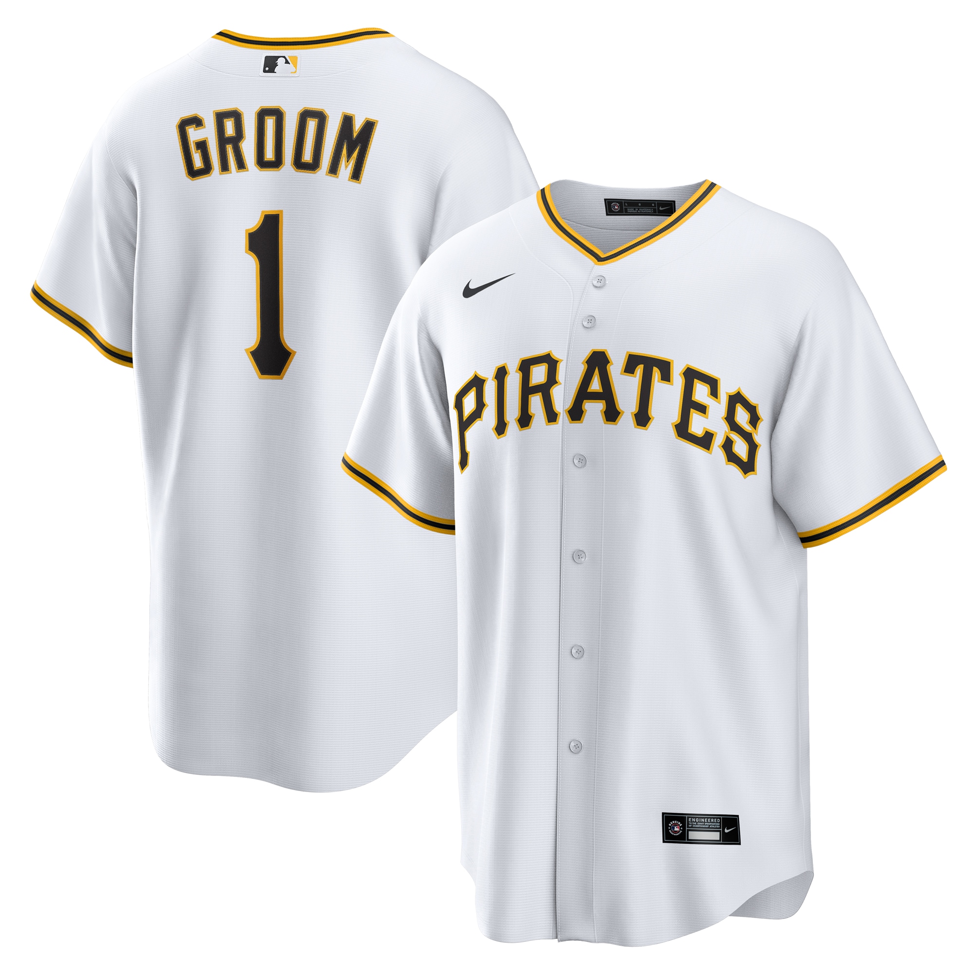  Pittsburgh Pirates #1 Groom Home Jersey - White