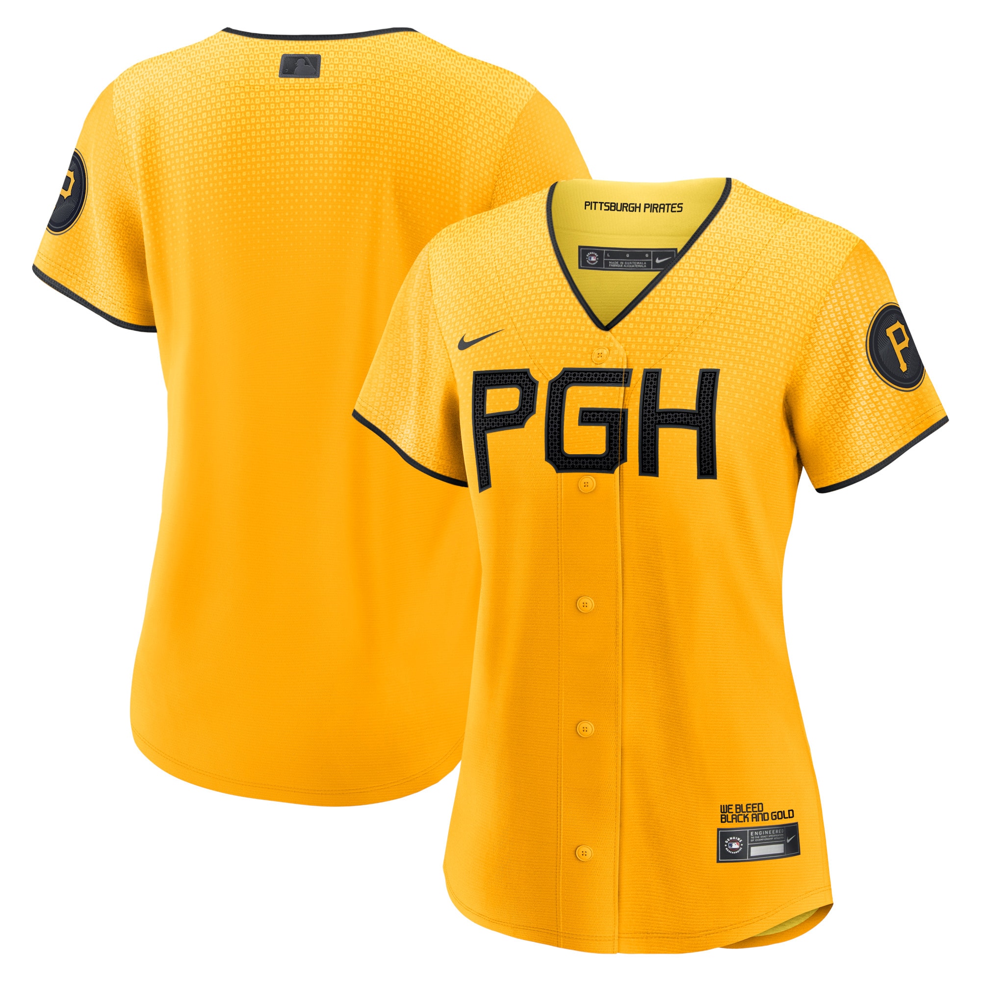  Pittsburgh Pirates Women's City Connect Jersey - Gold