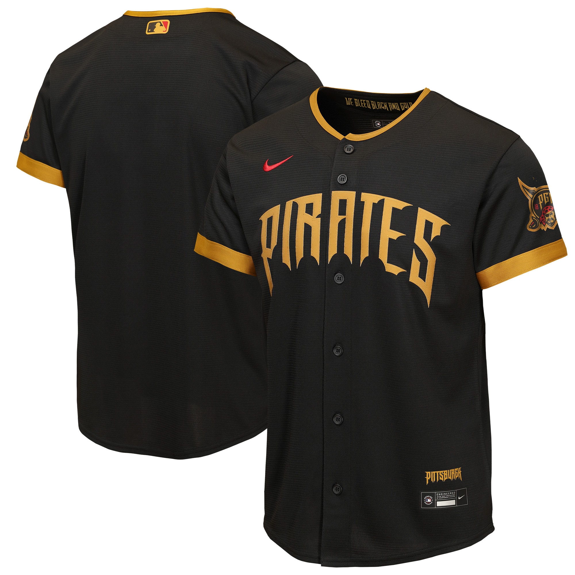  Pittsburgh Pirates Youth 2026 City Connect Stadium Jersey - Black