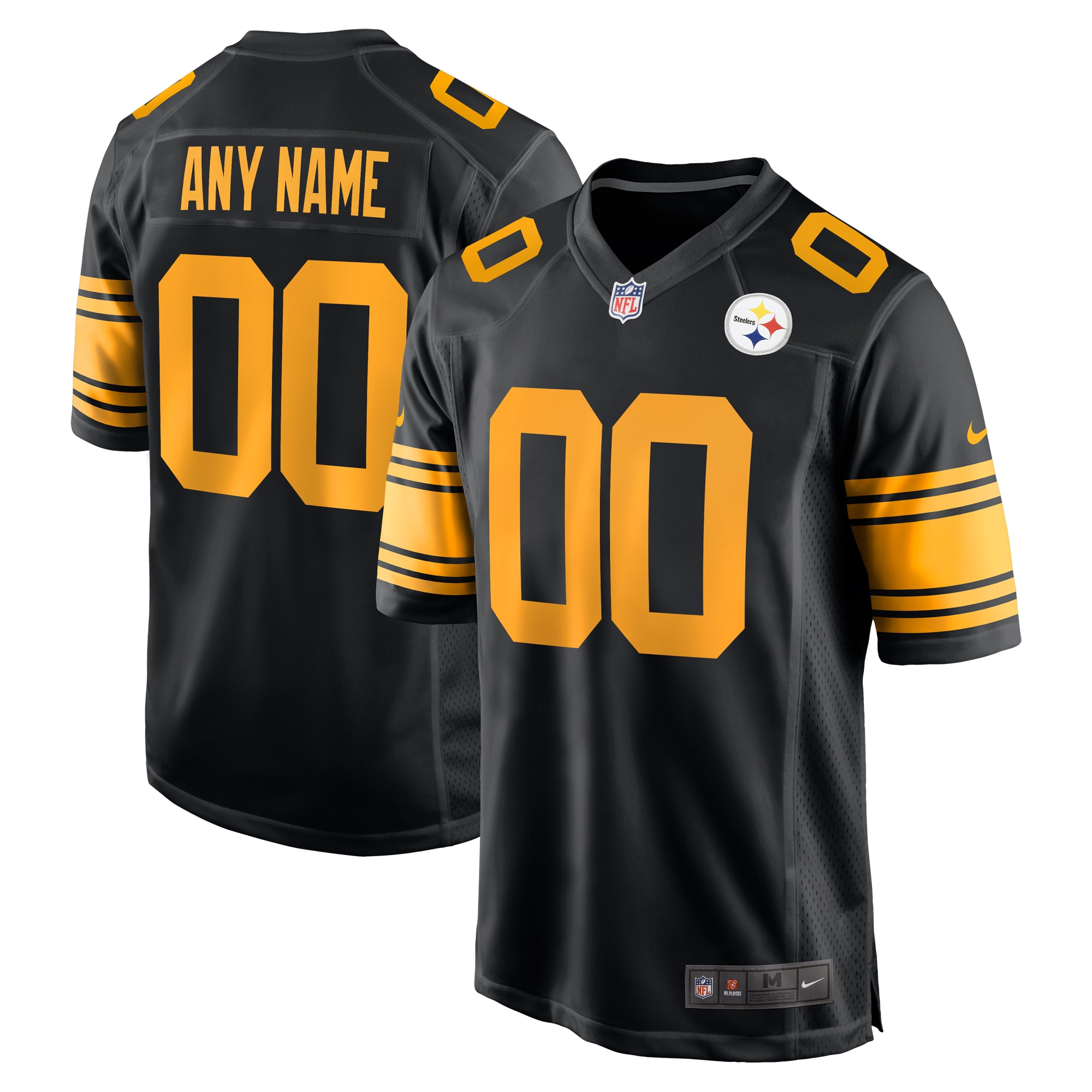  Pittsburgh Steelers Alternate Custom Game Jersey - Black