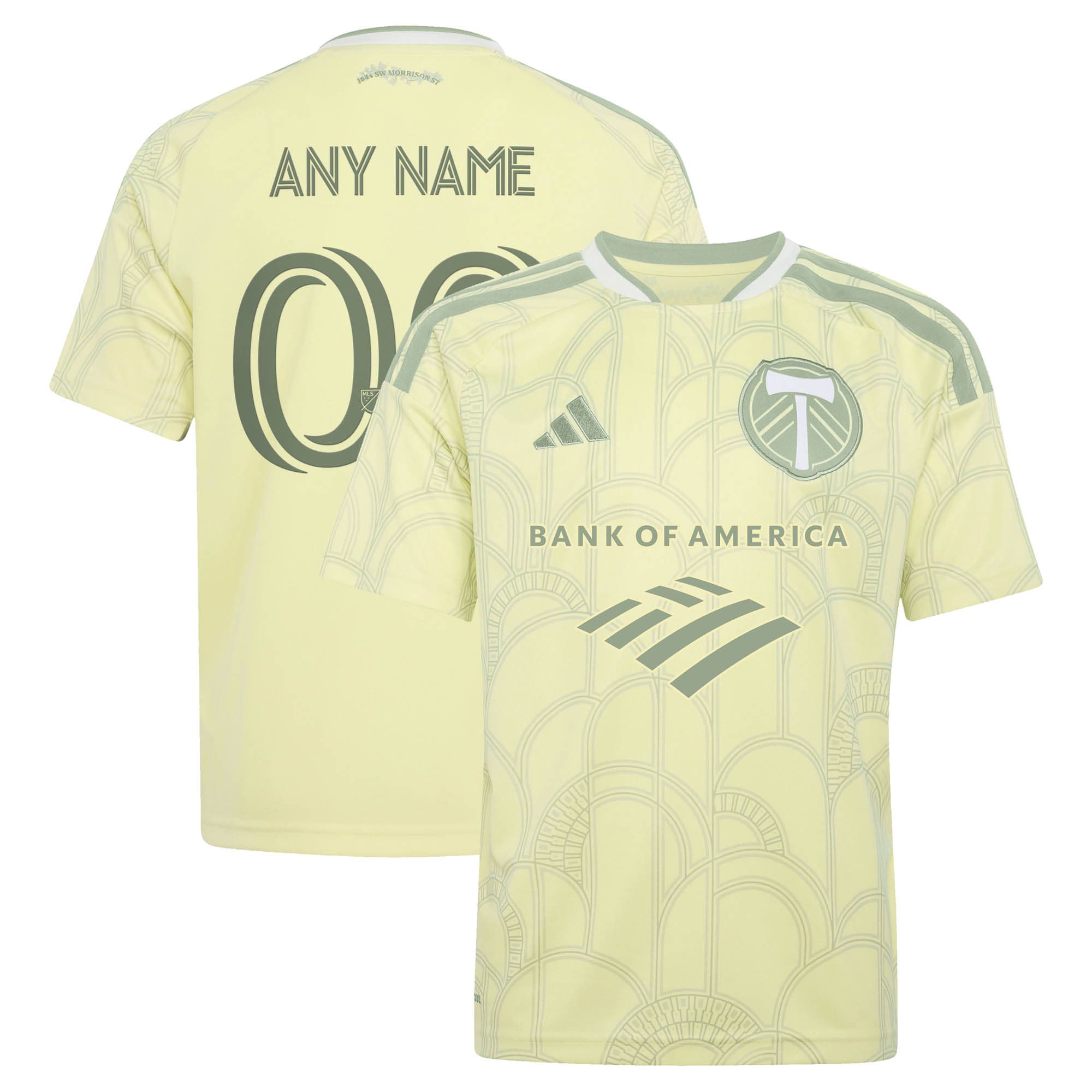  Portland Timbers Youth 2026 Civic Stadium Kit Custom Jersey - Yellow
