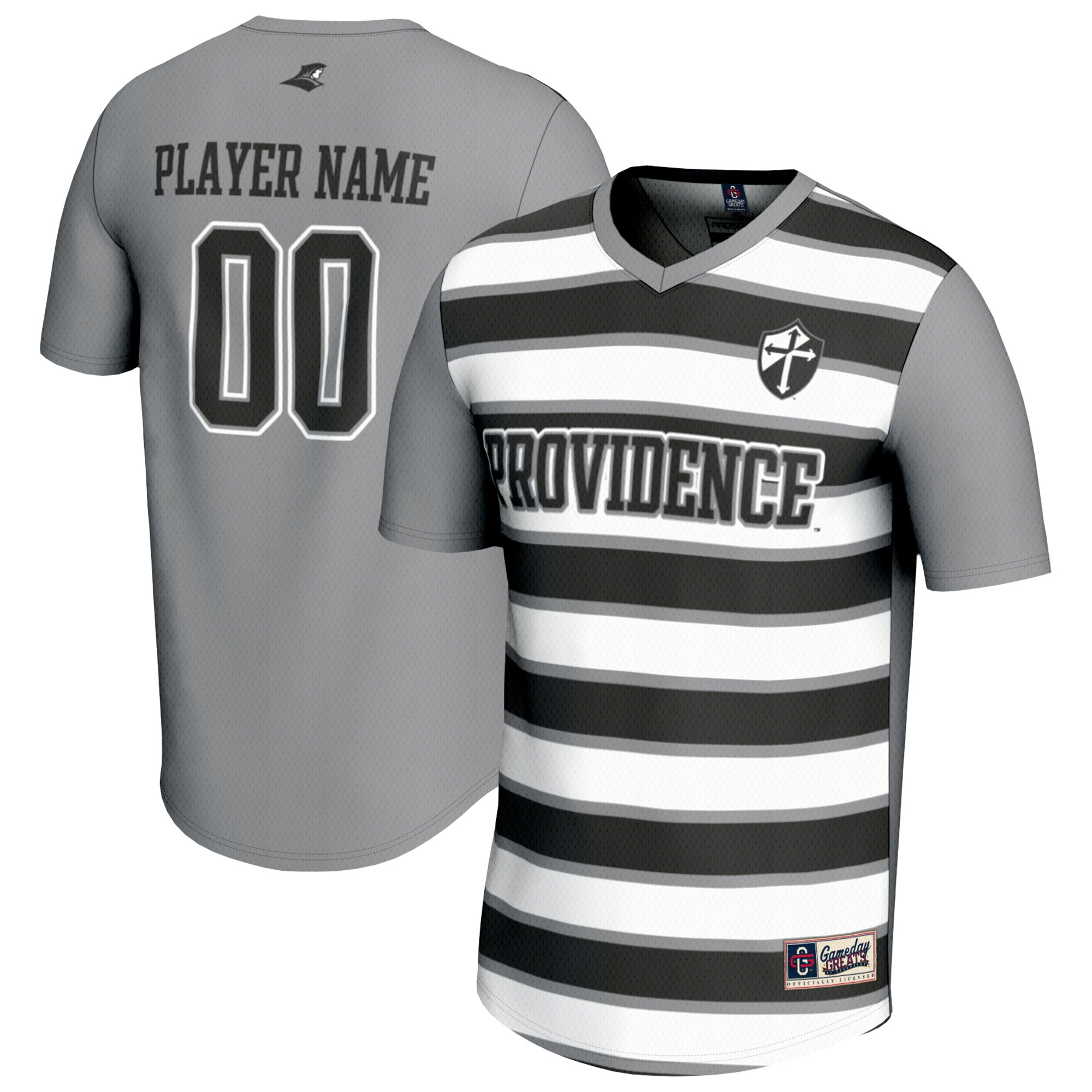  Providence Friars GameDay Greats Unisex NIL Pick-A-Player Collegiate Women's Soccer Lightweight Fashion Jersey - Silver/Black