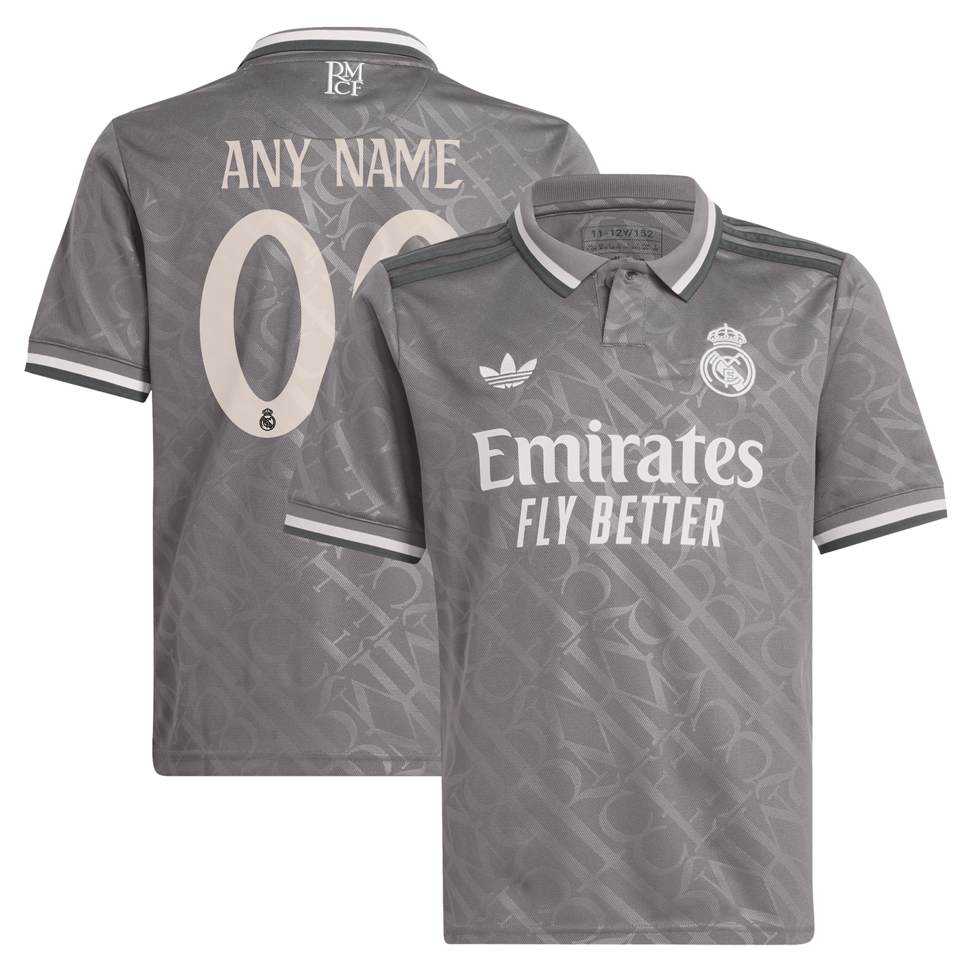  Real Madrid Originals Youth 2024/25 Third Custom Jersey - Charcoal