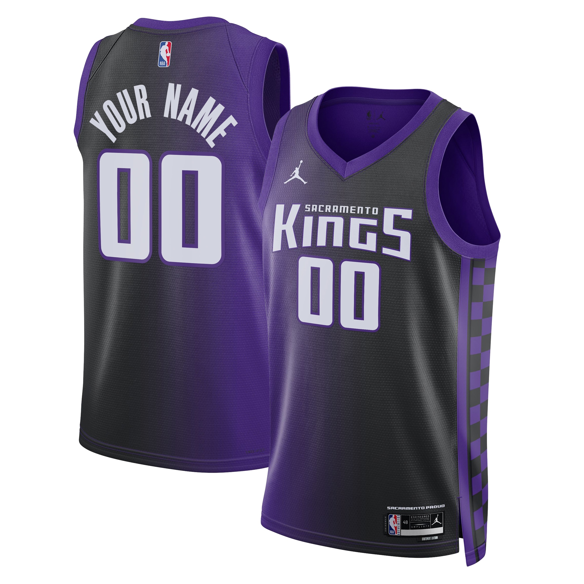  Sacramento Kings Jordan Brand Unisex Swingman Custom Jersey - Statement Edition - Purple