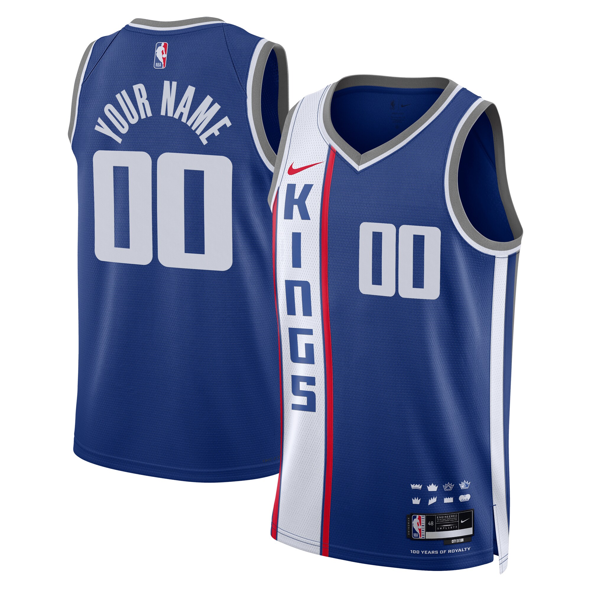 Sacramento Kings Nike Unisex 2023/24 Custom Swingman Jersey - Blue - City Edition