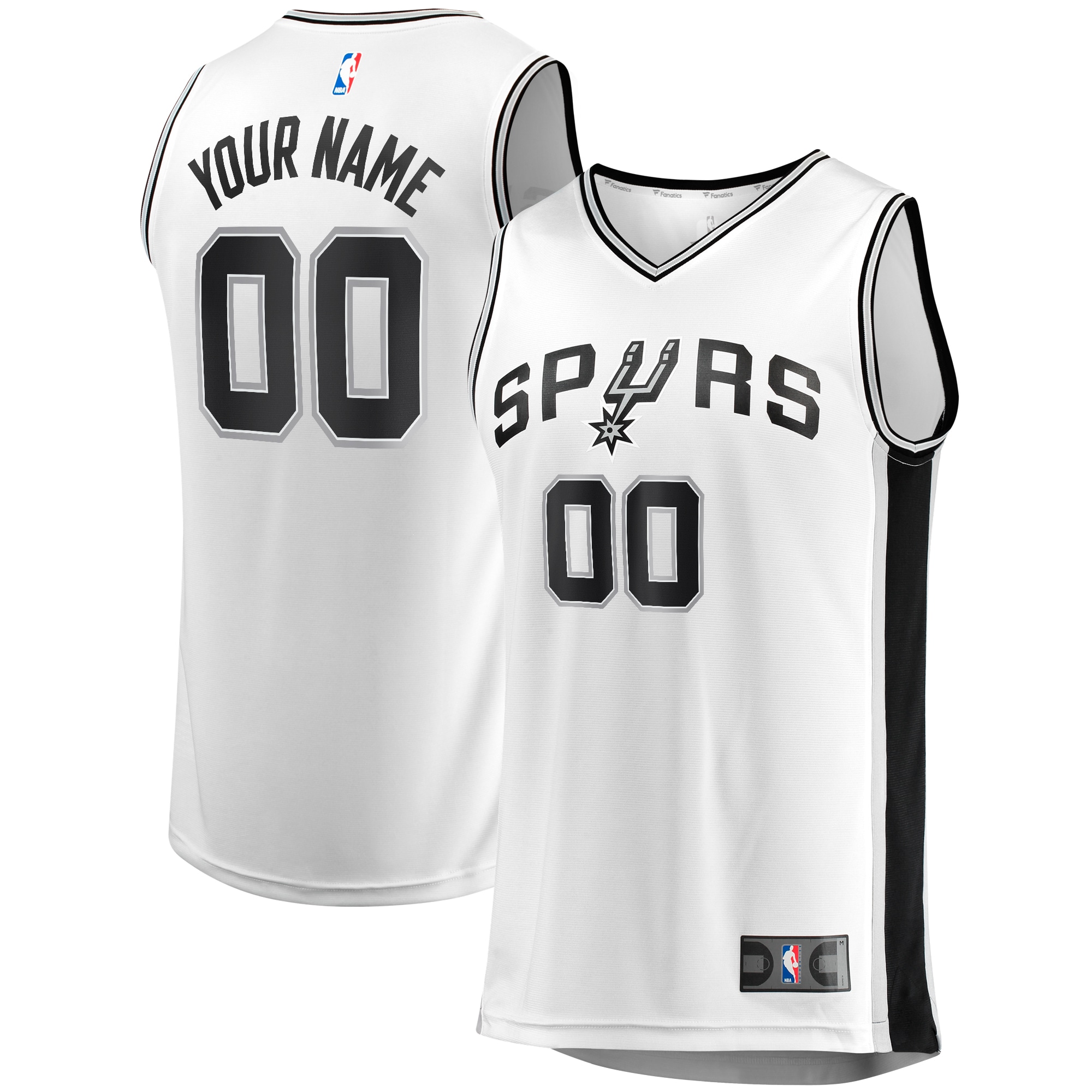  San Antonio Spurs Fanatics Youth Fast Break Custom Jersey - Association Edition - White