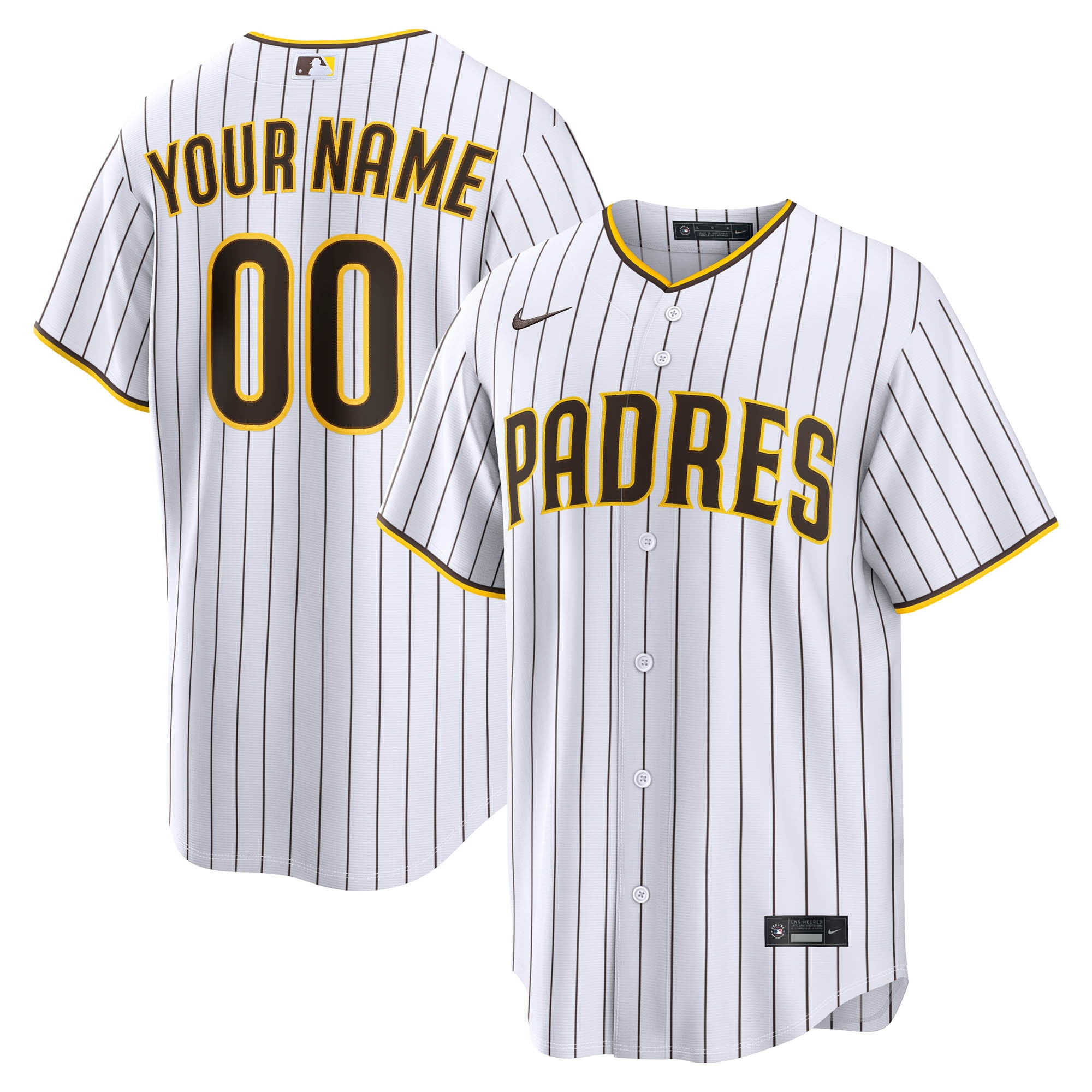  San Diego Padres Home Custom Jersey - White