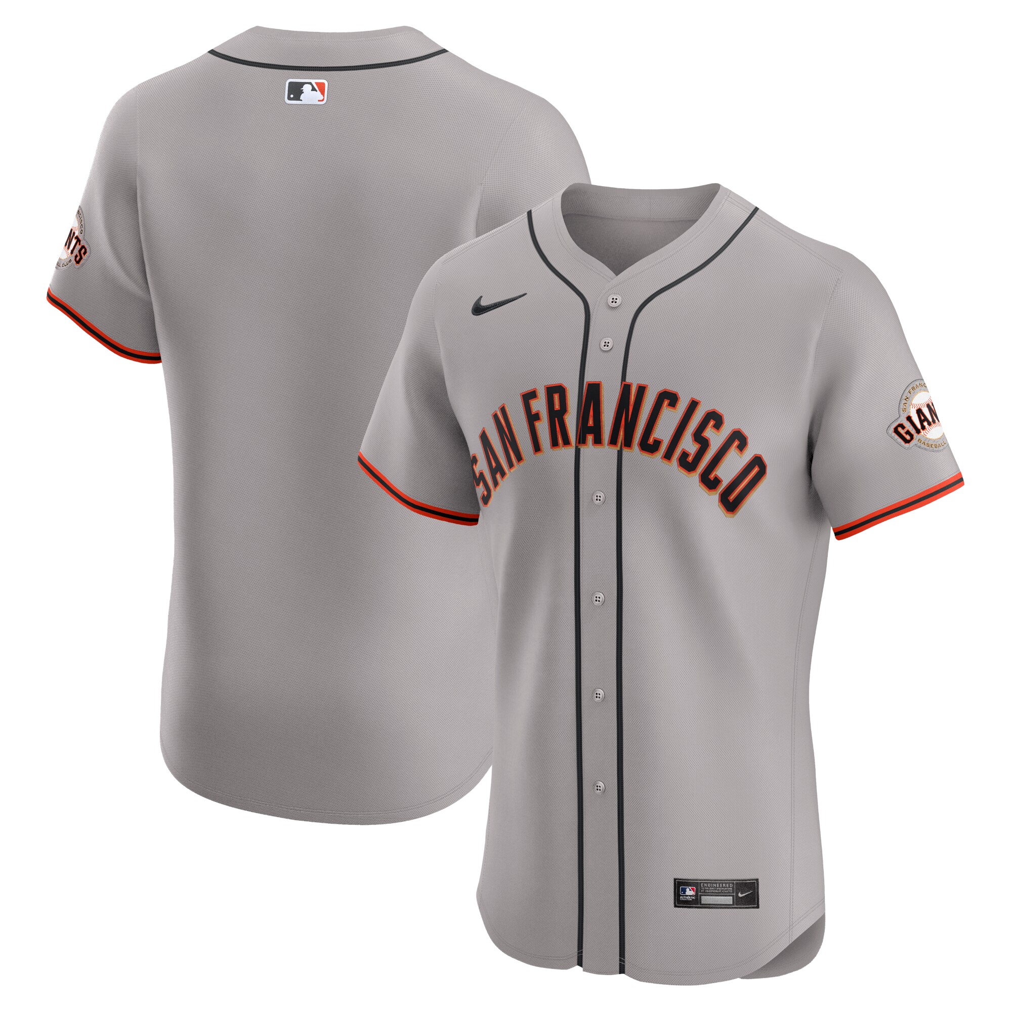  San Francisco Giants Nike Road Vapor Premier Elite Patch Jersey - Gray