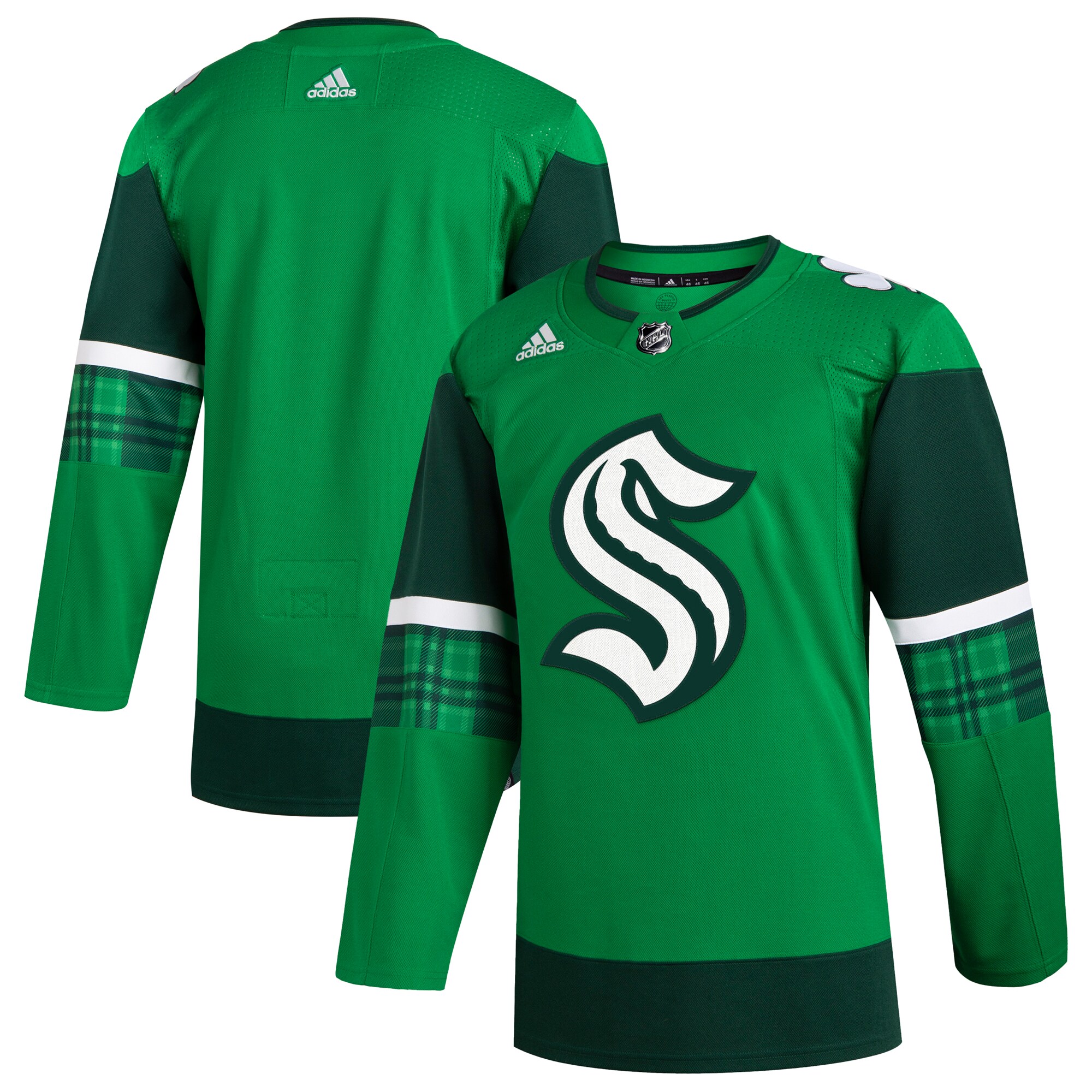  Seattle Kraken adidas 2023 St. Patrick's Day Primegreen Authentic Jersey - Kelly Green