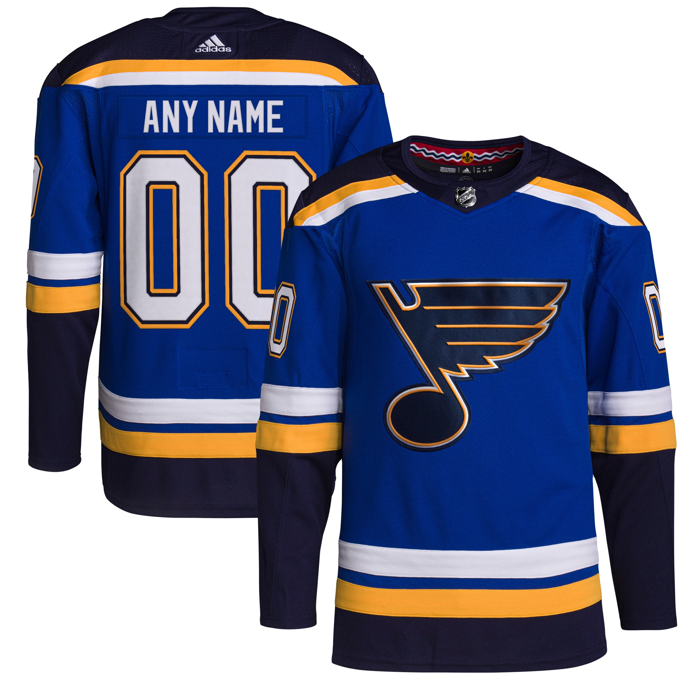  St. Louis Blues adidas  Home  Primegreen Authentic Custom Jersey - Royal