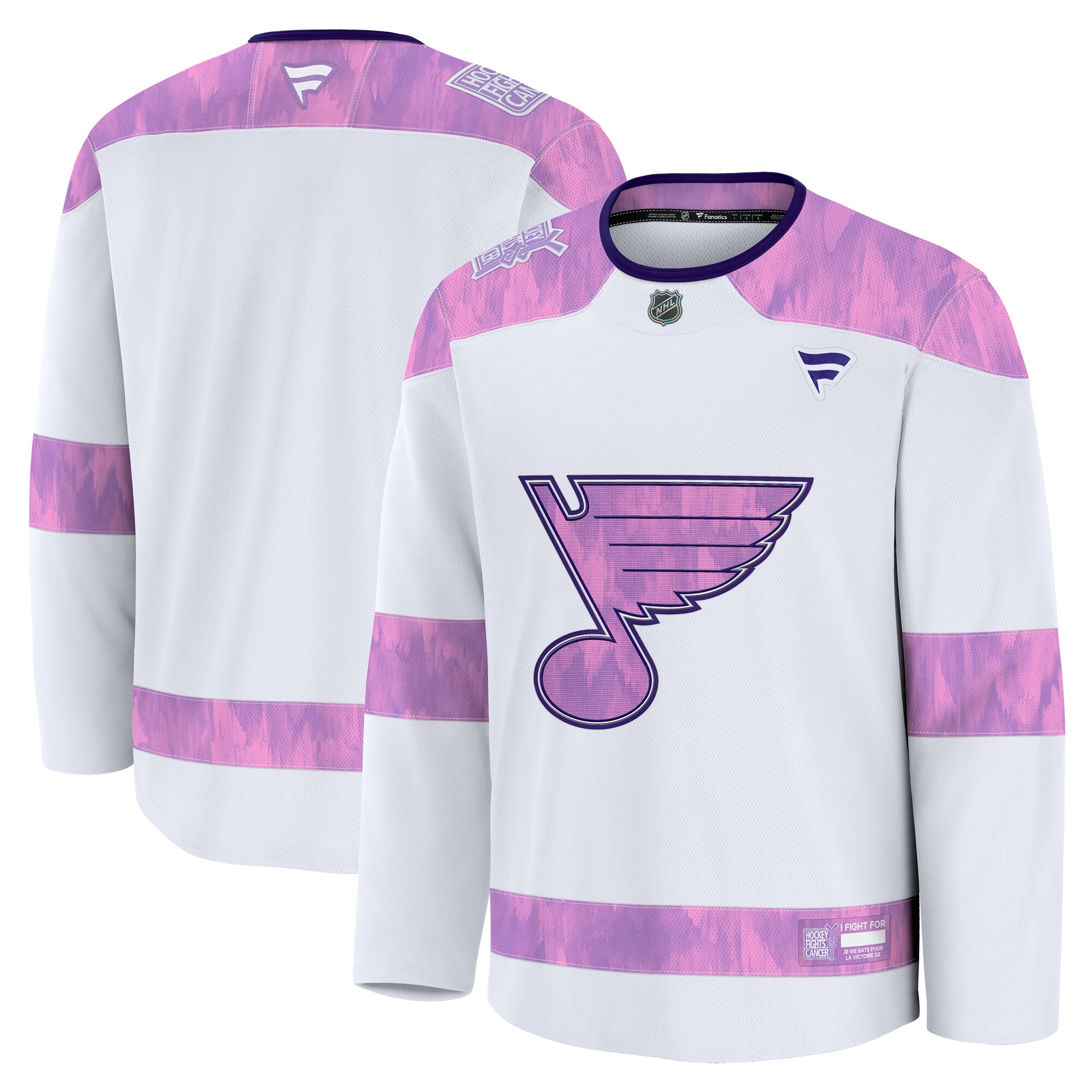  St. Louis Blues Fanatics 2024 Hockey Fights Cancer Practice Jersey - White