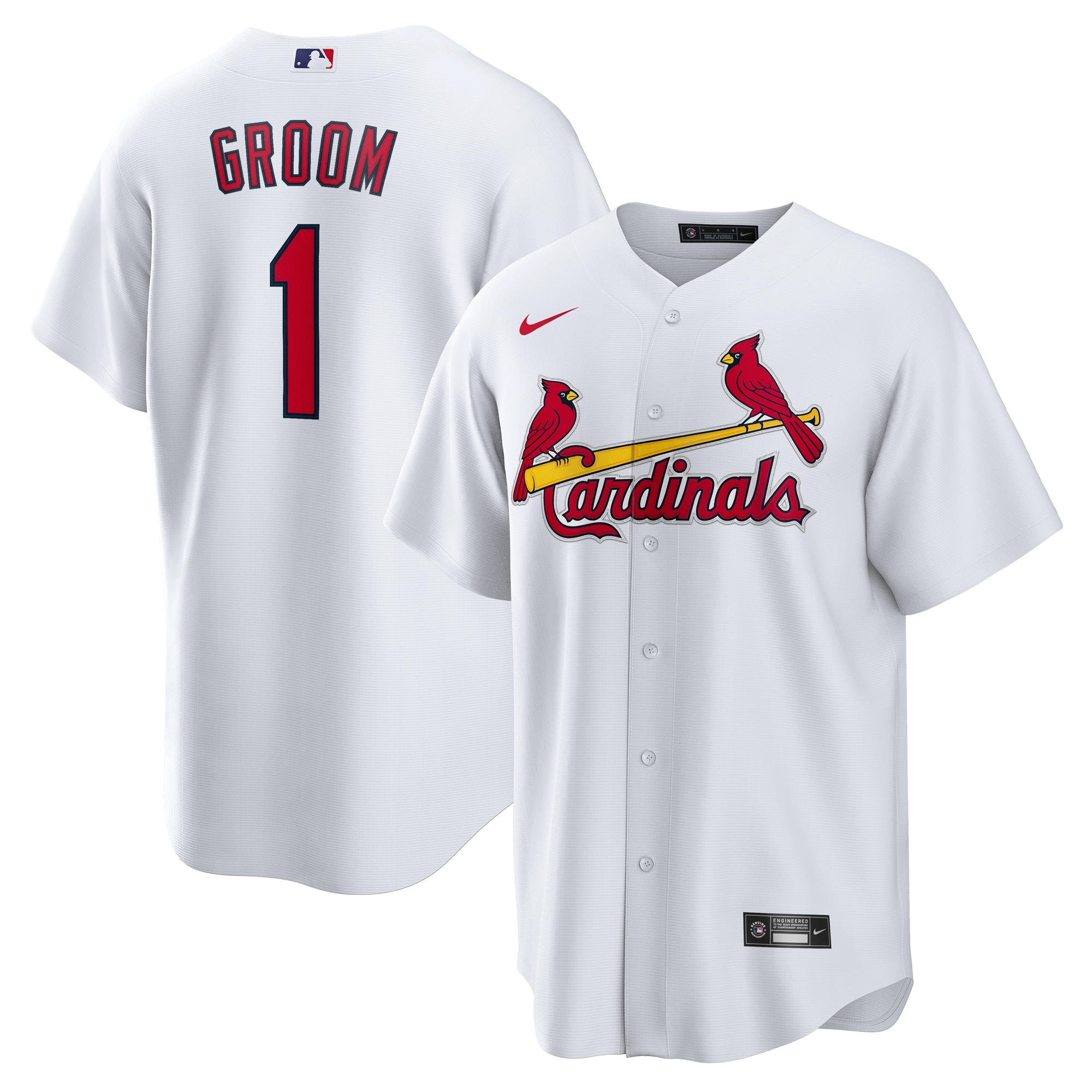  St. Louis Cardinals #1 Groom Home Jersey - White