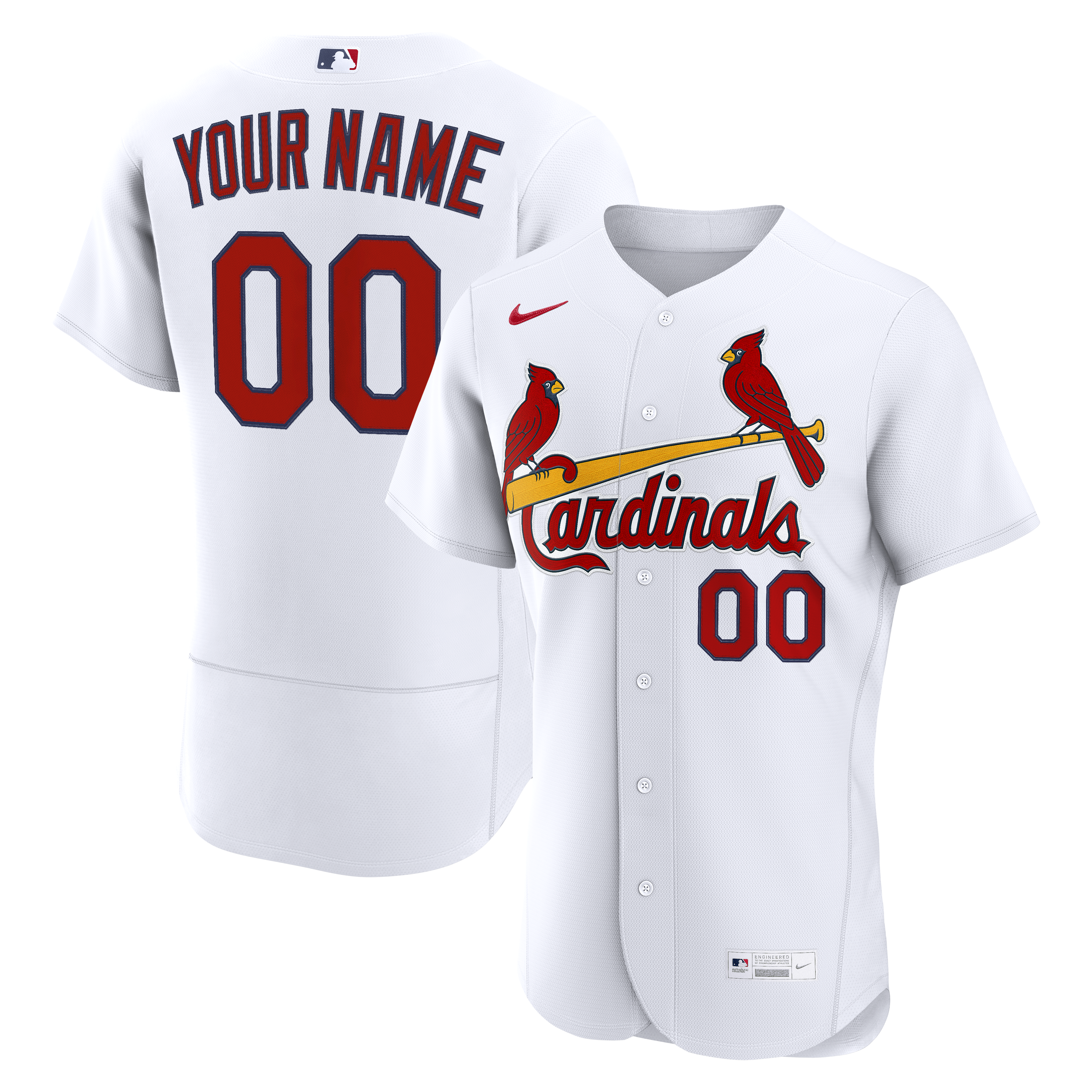  St. Louis Cardinals Home Custom Jersey - White