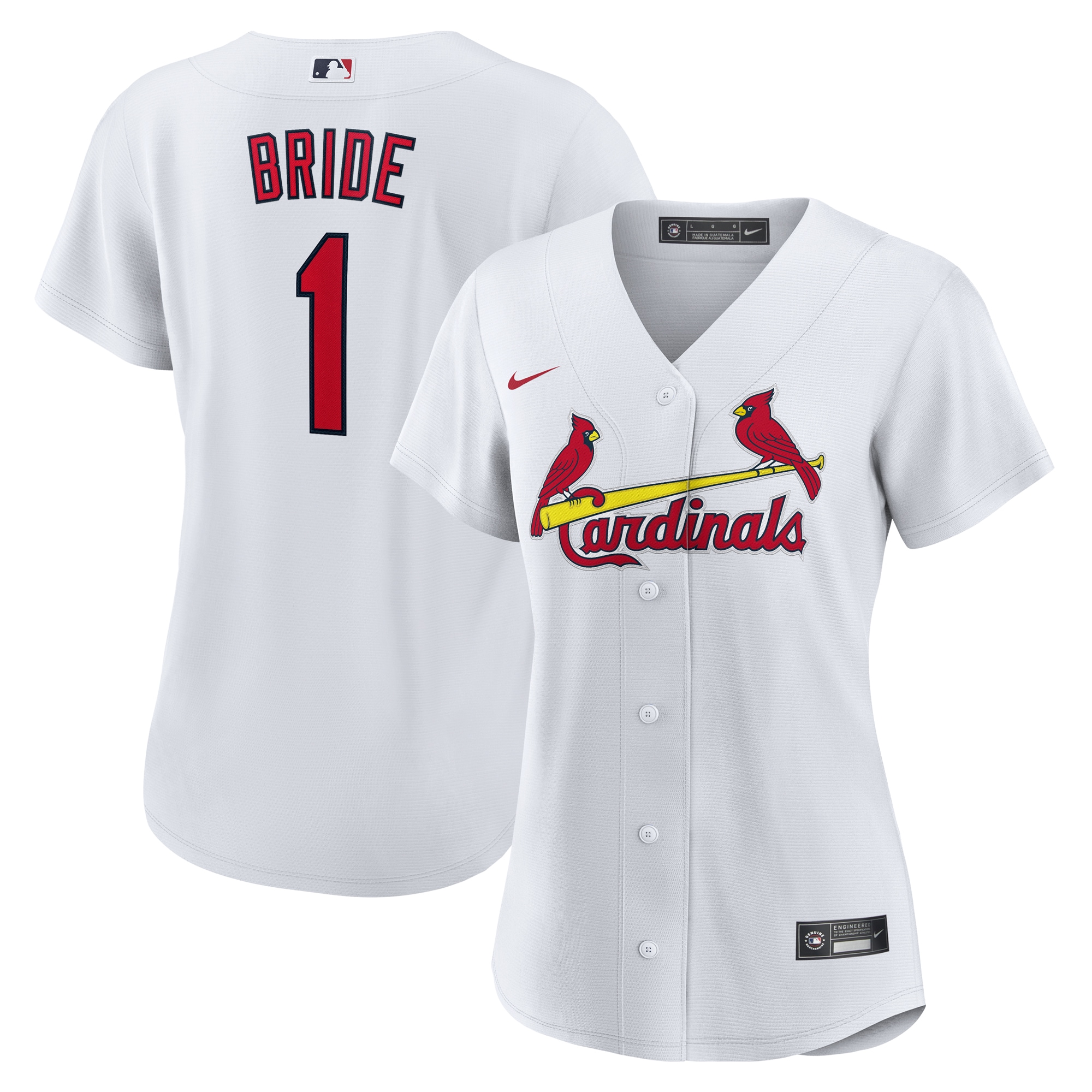  St. Louis Cardinals Women's #1 Bride Home Jersey - White