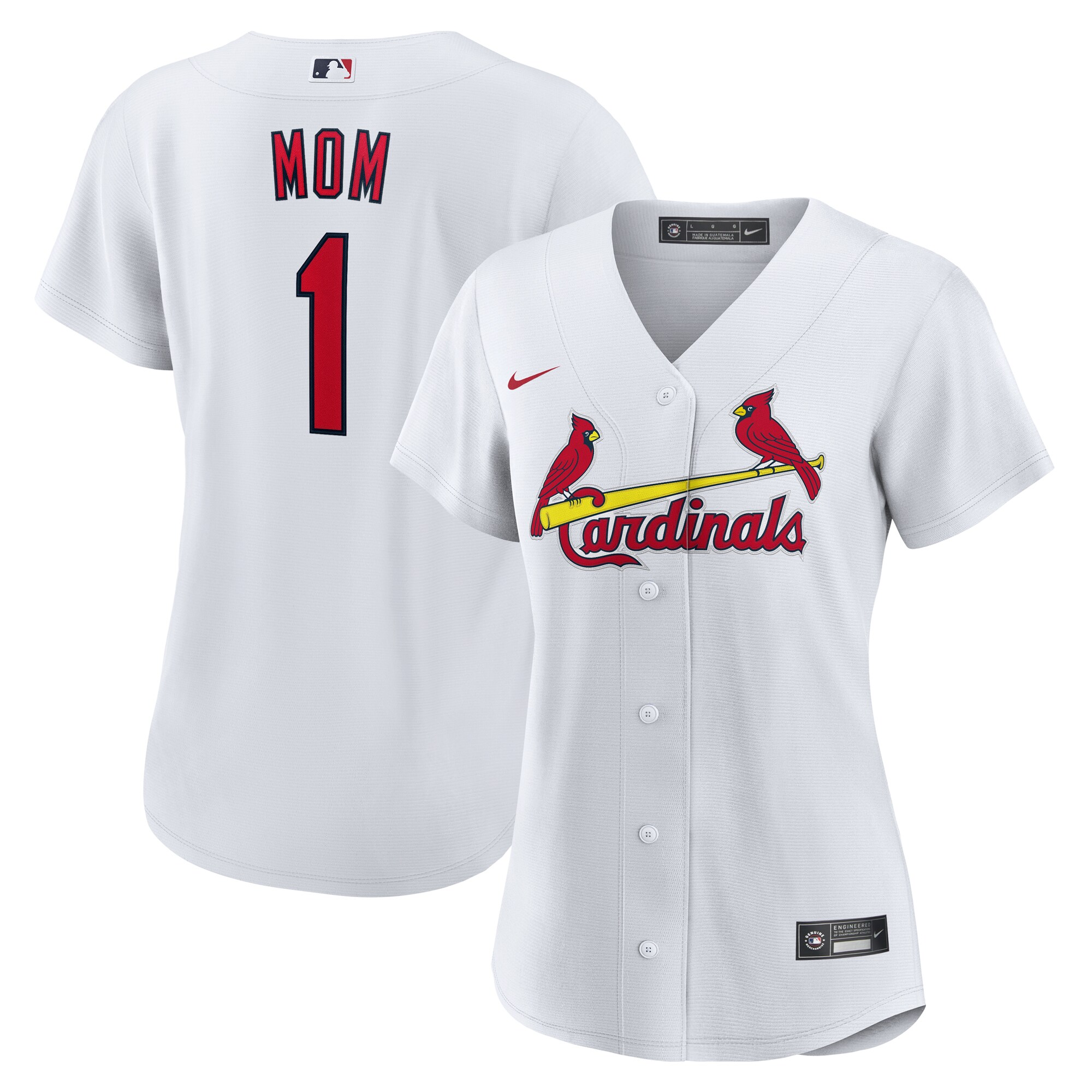  St. Louis Cardinals Women's #1 Mom Home Jersey - White