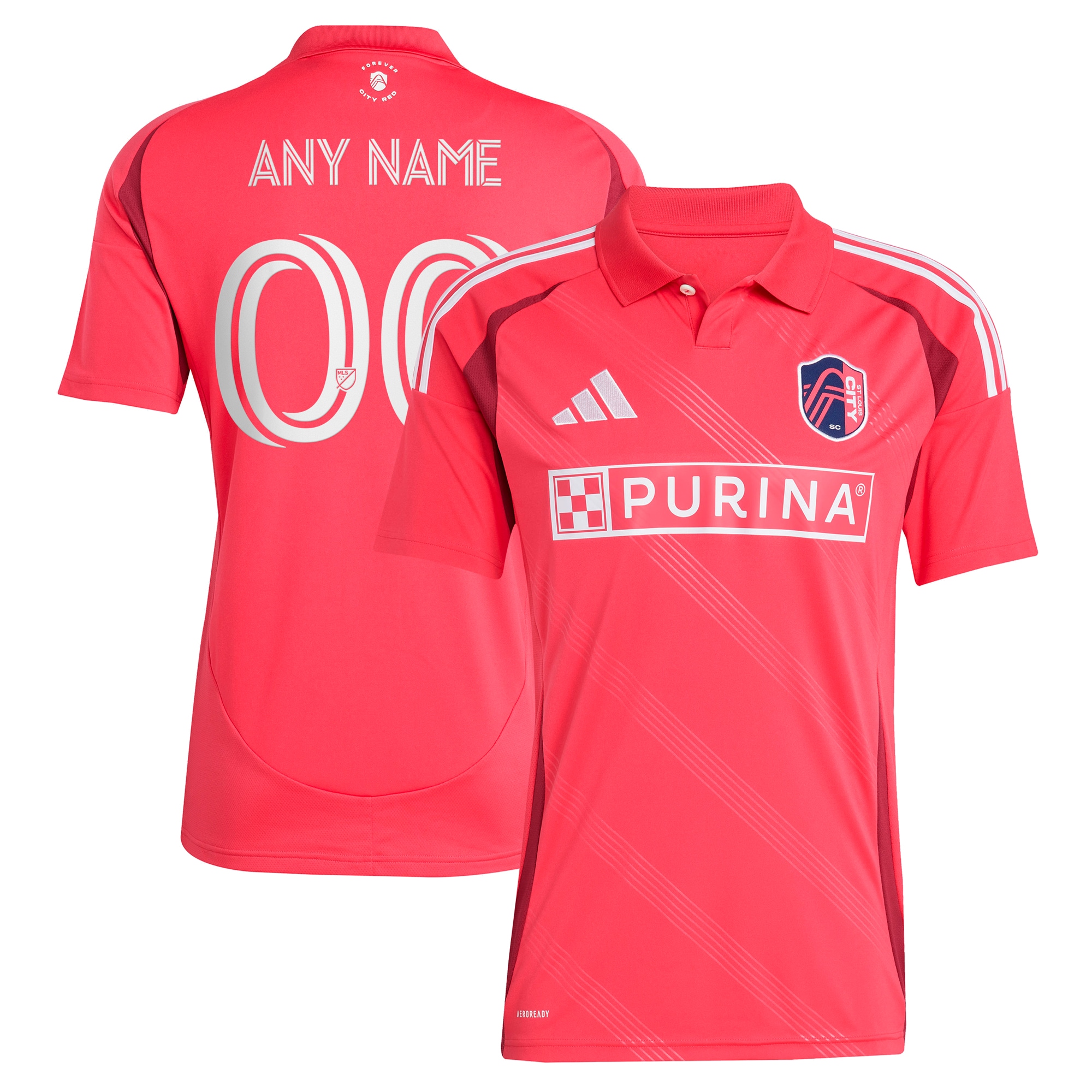  St. Louis City SC adidas 2025 Forever CITY Red Replica Custom Jersey - Red