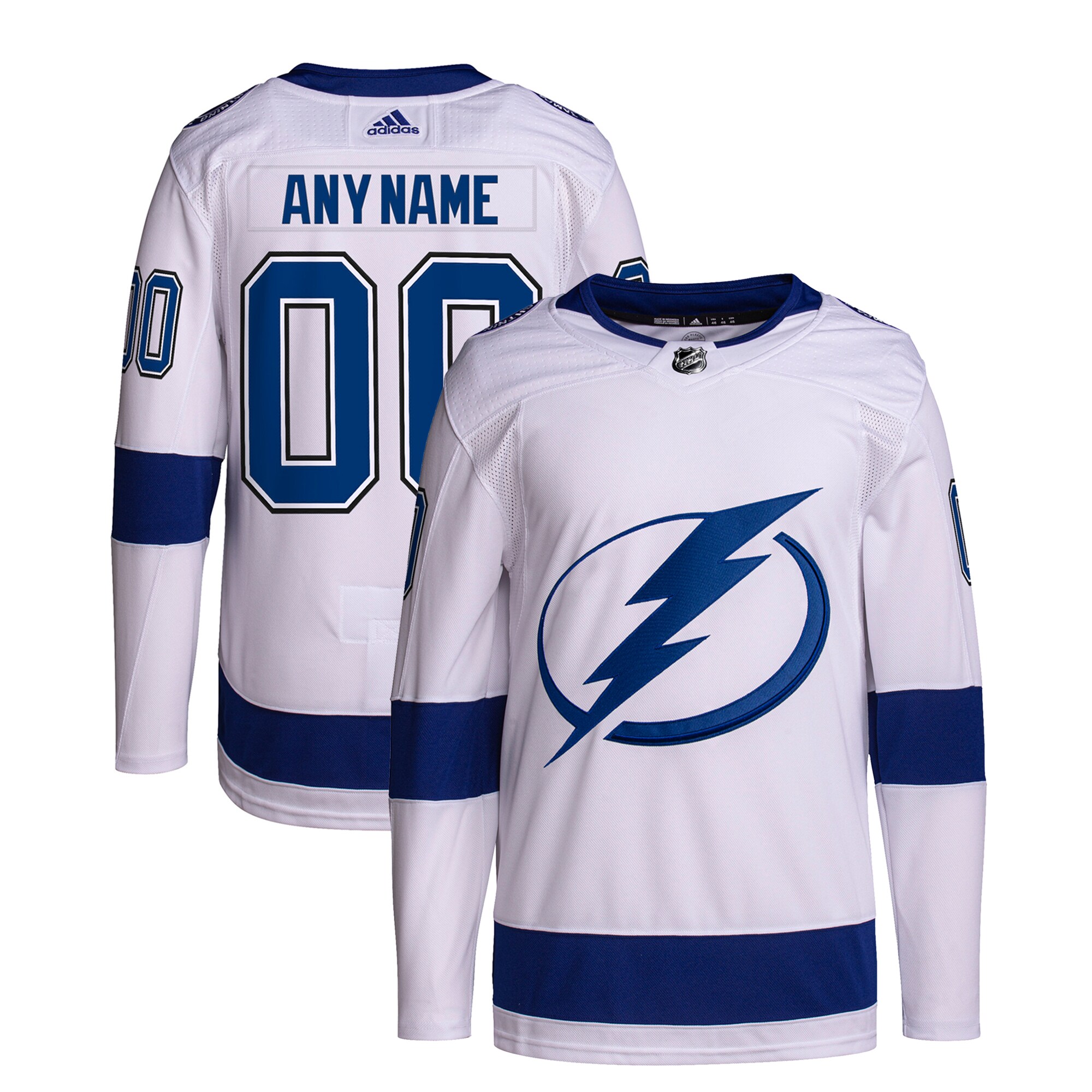  Tampa Bay Lightning adidas  Away  Primegreen Authentic Custom Jersey - White