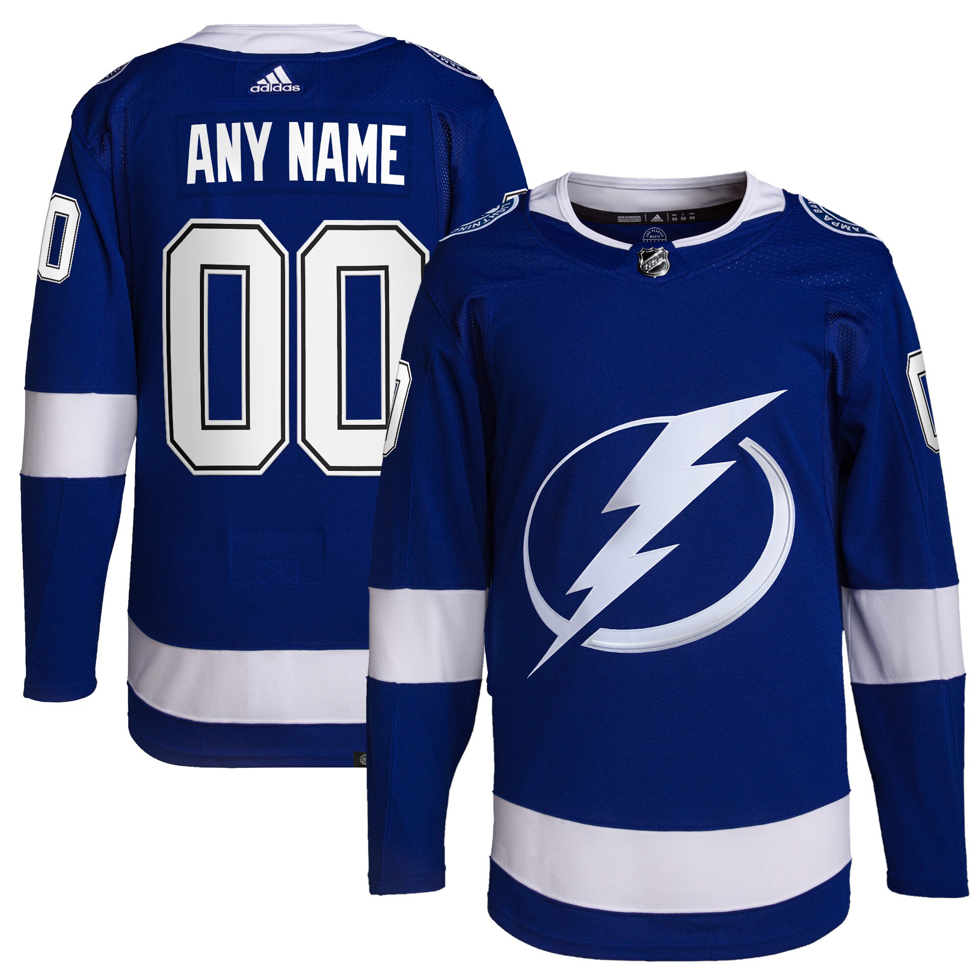  Tampa Bay Lightning adidas  Home  Primegreen Authentic Custom Jersey - Royal
