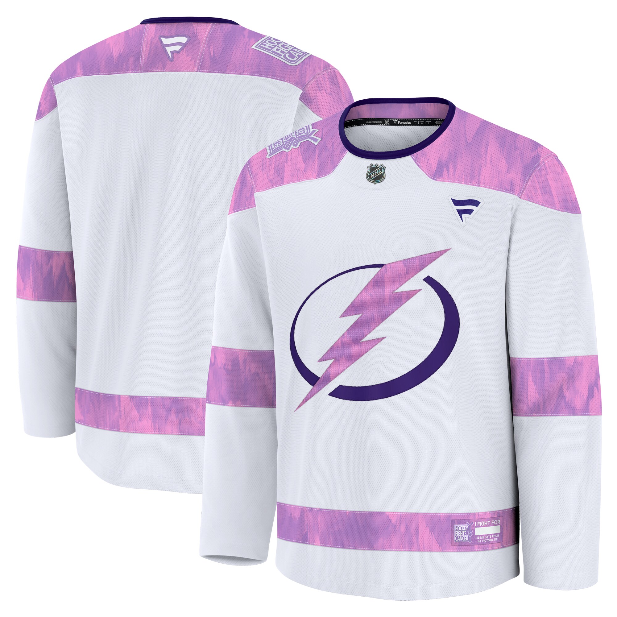  Tampa Bay Lightning Fanatics 2024 Hockey Fights Cancer Practice Jersey - White