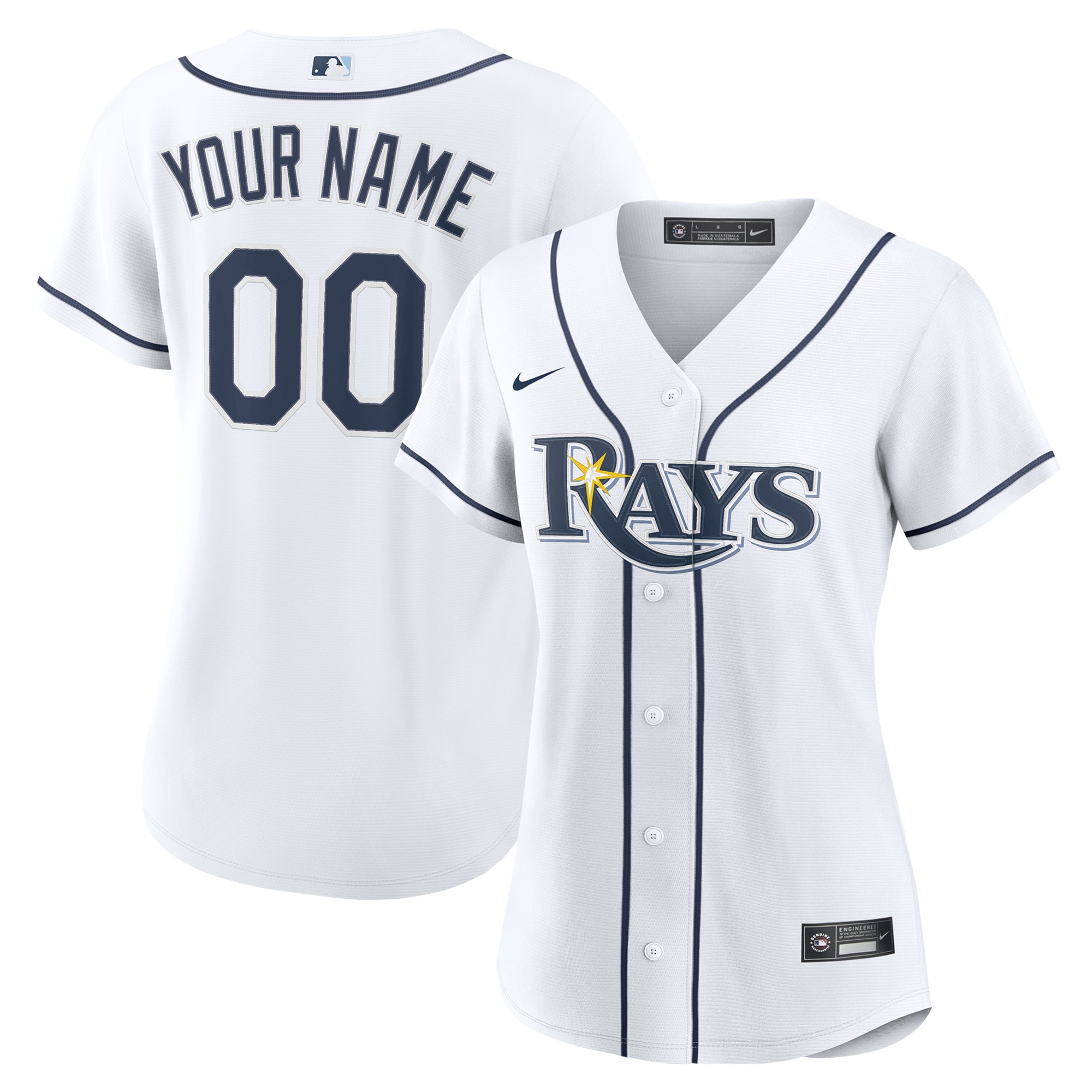  Tampa Bay Rays Women's Home Custom 2.0 Jersey - White