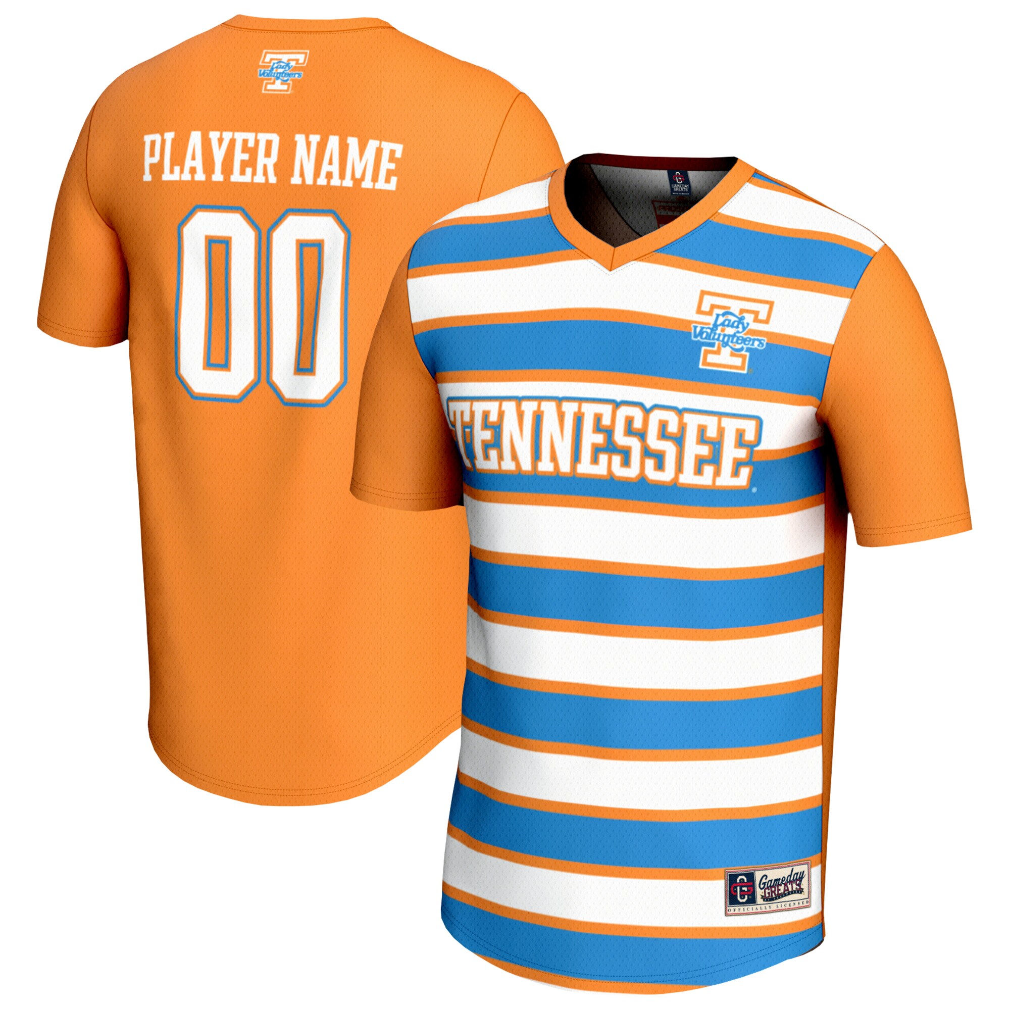  Tennessee Volunteers GameDay Greats Youth NIL Pick-A-Player Collegiate Women's Soccer Lightweight Fashion Jersey - Tennessee Orange/Light Blue