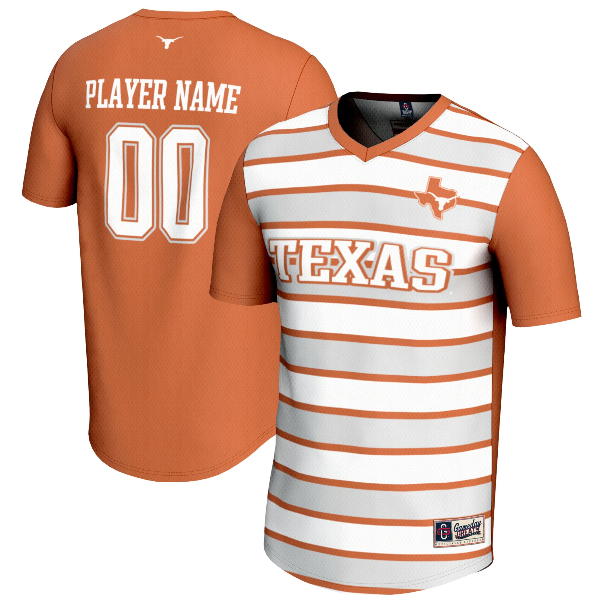  Texas Longhorns GameDay Greats Youth NIL Pick-A-Player Collegiate Women's Soccer Lightweight Fashion Jersey - Texas Orange/White