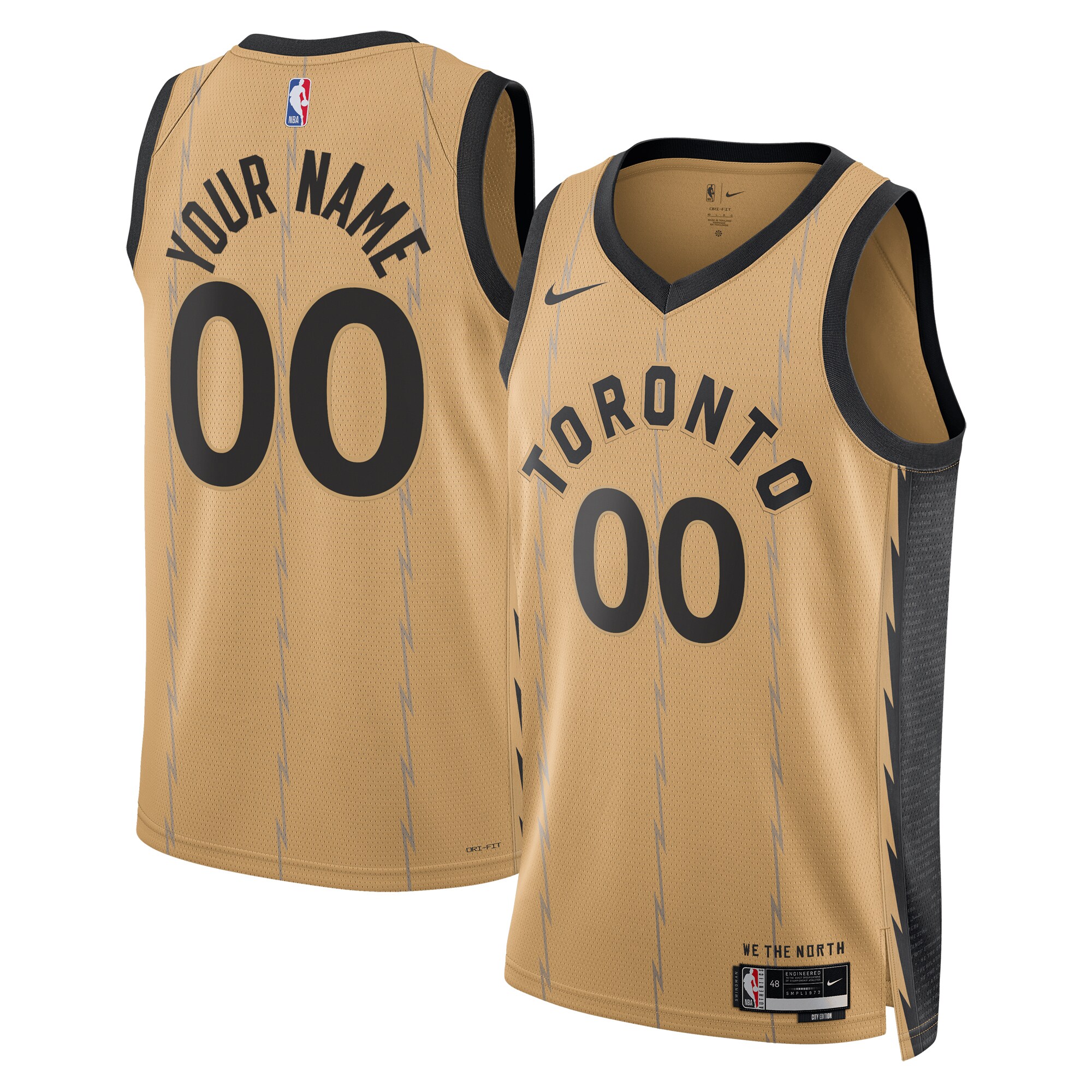  Toronto Raptors Nike Unisex 2023/24 Custom Swingman Jersey - Gold - City Edition