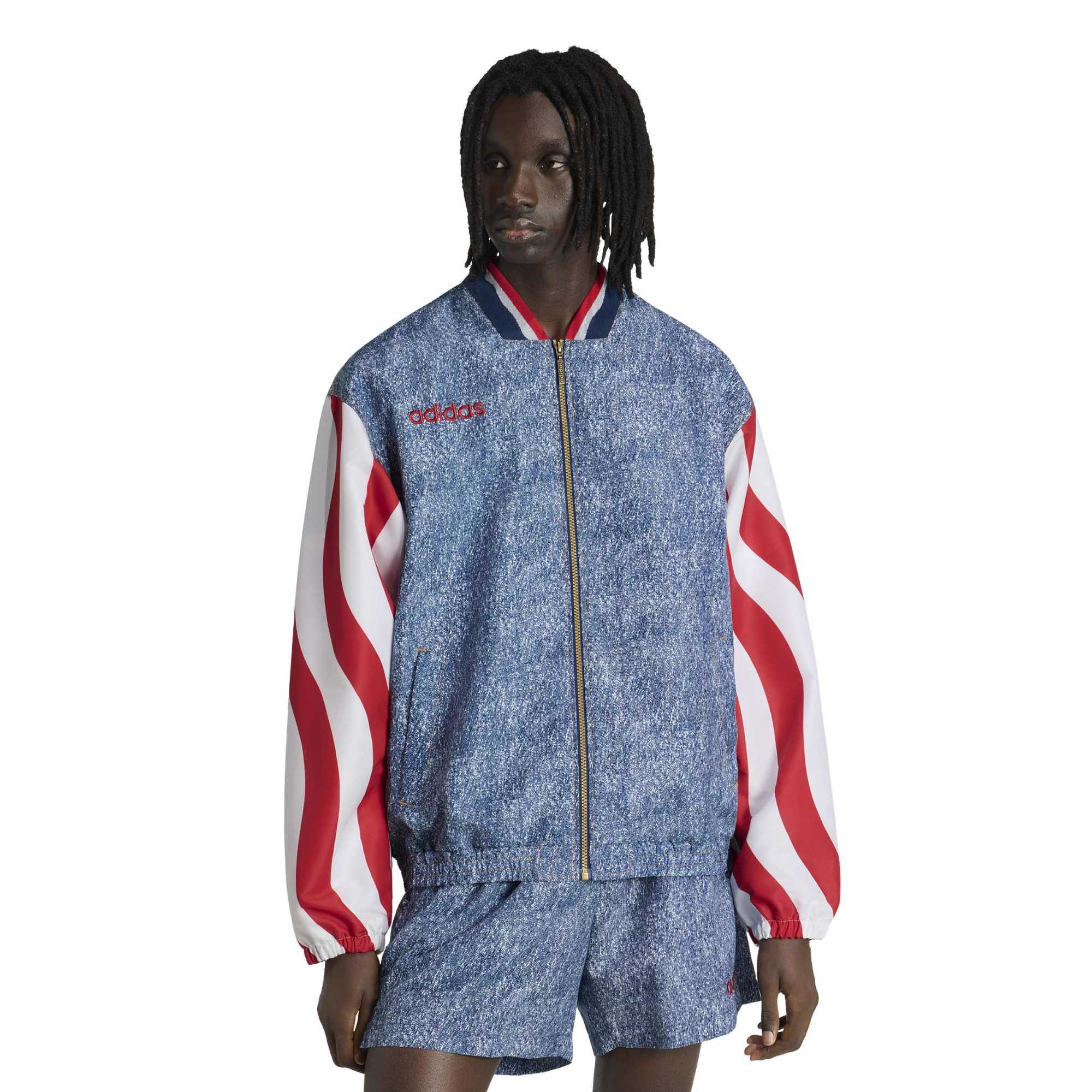  USA 1994 Denim Graphic Full-Zip Track Jacket - Blue