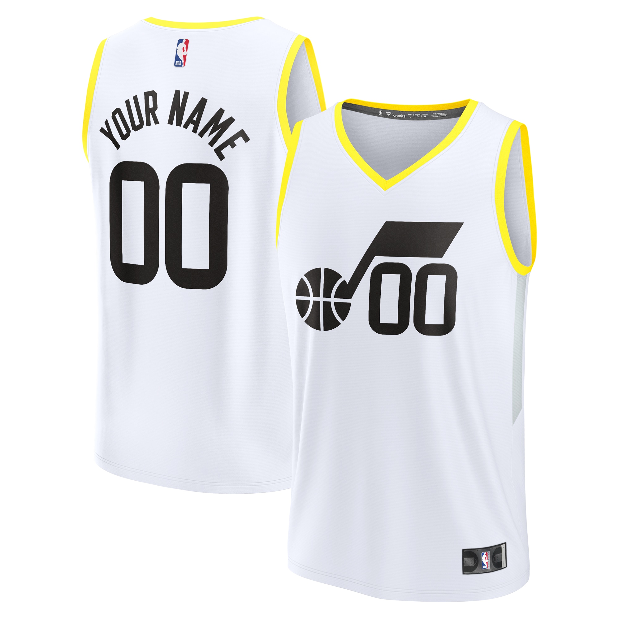  Utah Jazz Fanatics Youth Fast Break Custom Jersey - Association Edition - White