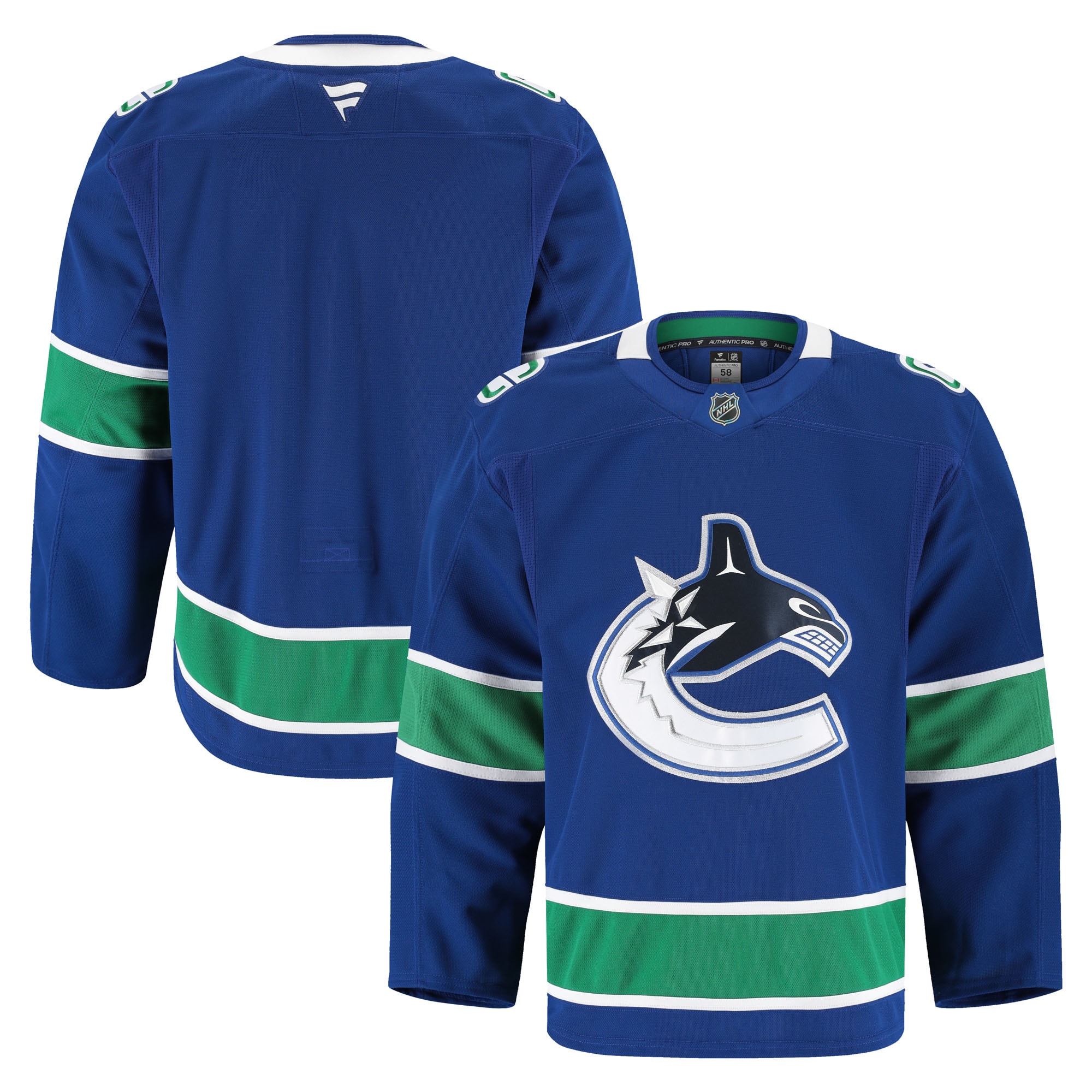  Vancouver Canucks Fanatics Home Pro Jersey - Blue