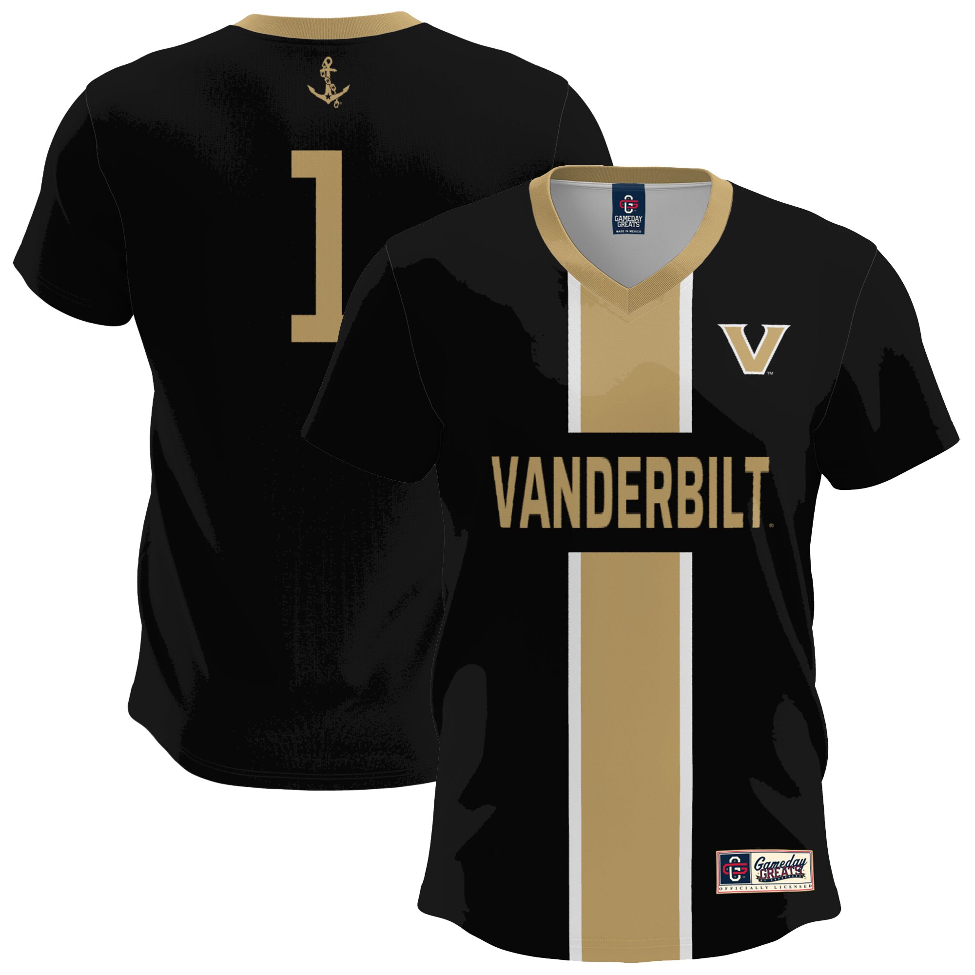  Vanderbilt Commodores GameDay Greats Lightweight Soccer Fashion Jersey - Black