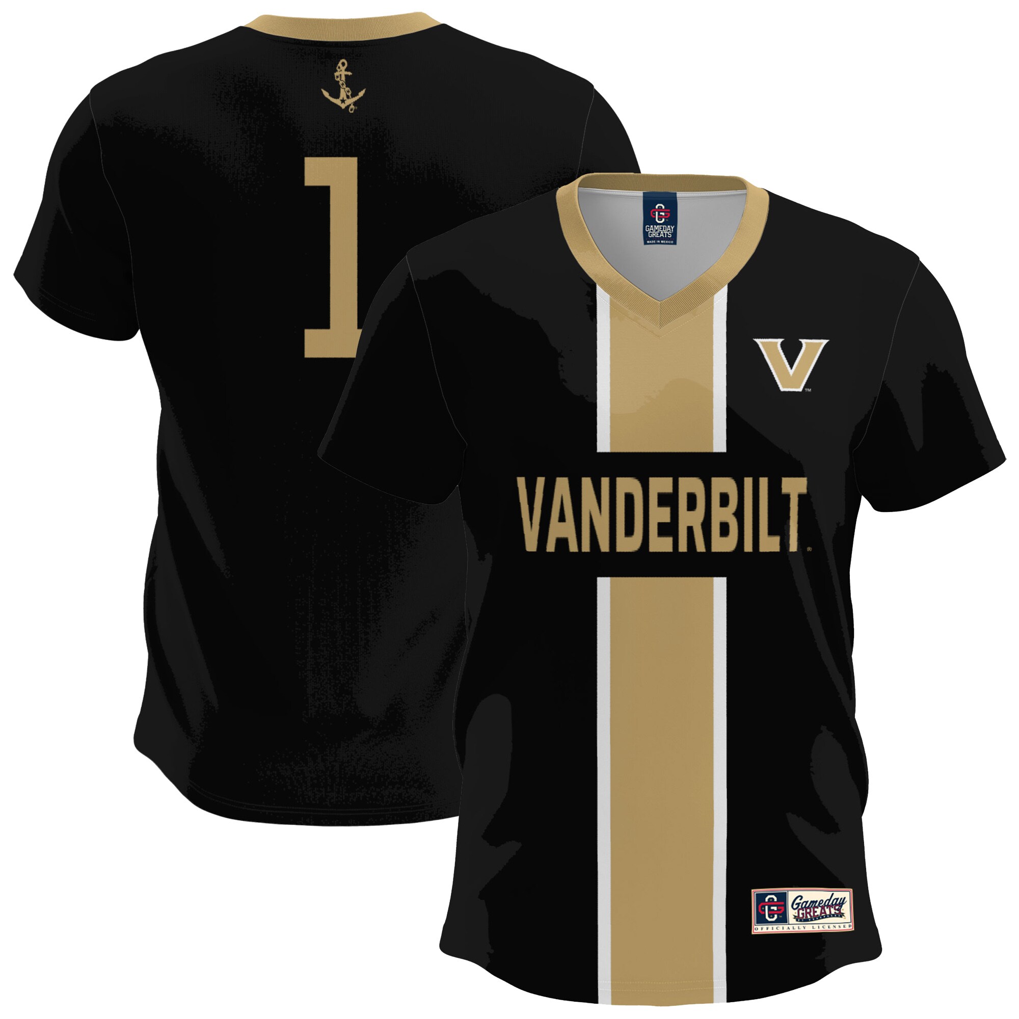  Vanderbilt Commodores GameDay Greats Youth Lightweight Soccer Fashion Jersey - Black