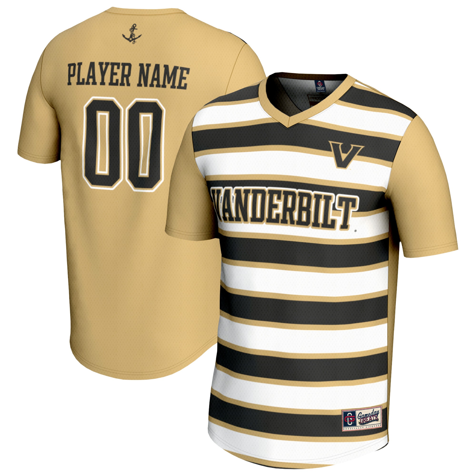  Vanderbilt Commodores GameDay Greats Youth NIL Pick-A-Player Collegiate Women's Soccer Lightweight Fashion Jersey - Gold/Black