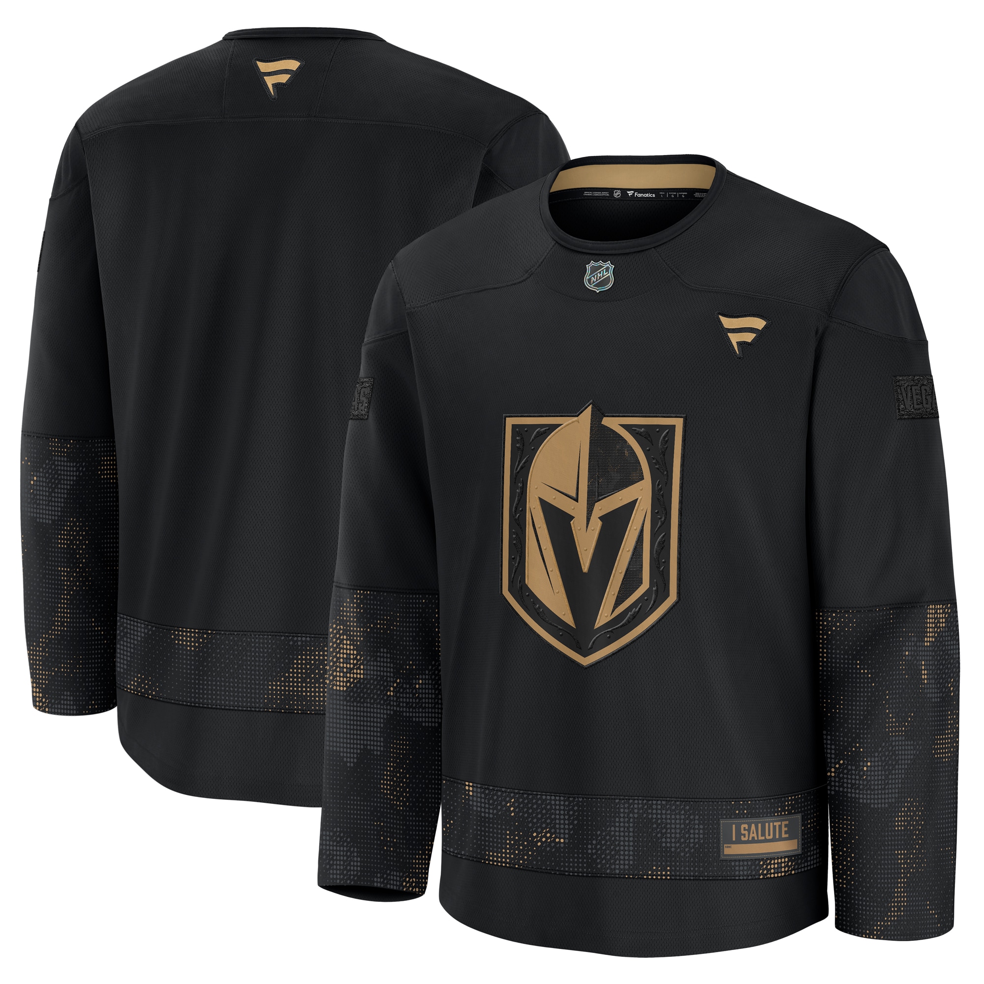  Vegas Golden Knights Fanatics 2024 Military Appreciation Practice Jersey - Black