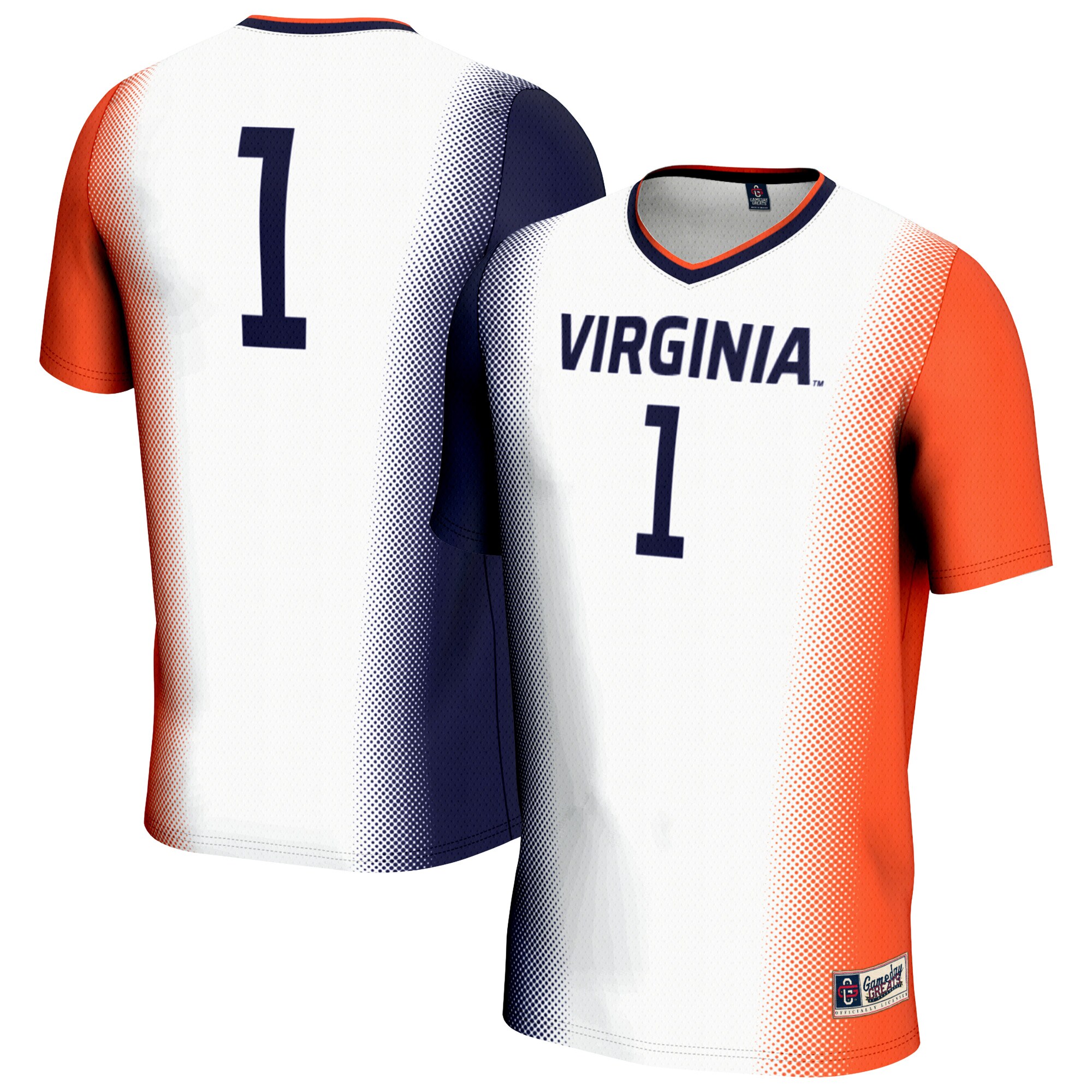  Virginia Cavaliers GameDay Greats Unisex Lightweight Women's Soccer Jersey - White/Navy/Orange
