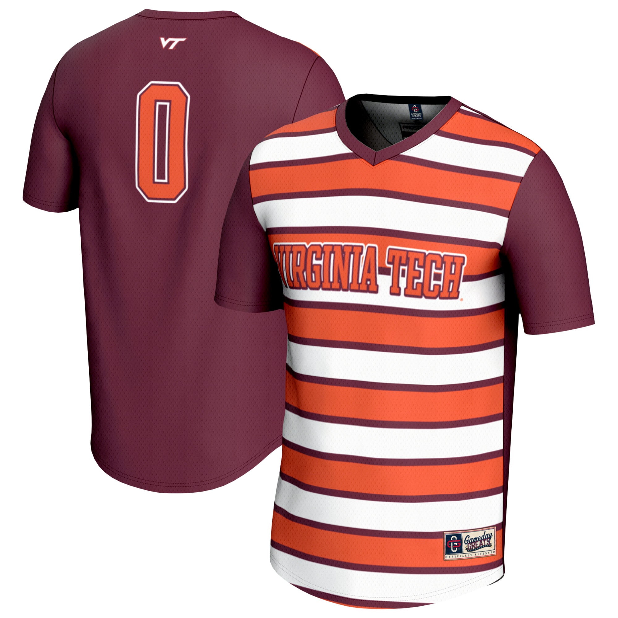  Virginia Tech Hokies GameDay Greats Unisex Lightweight Collegiate #0 Soccer Fashion Jersey - Maroon