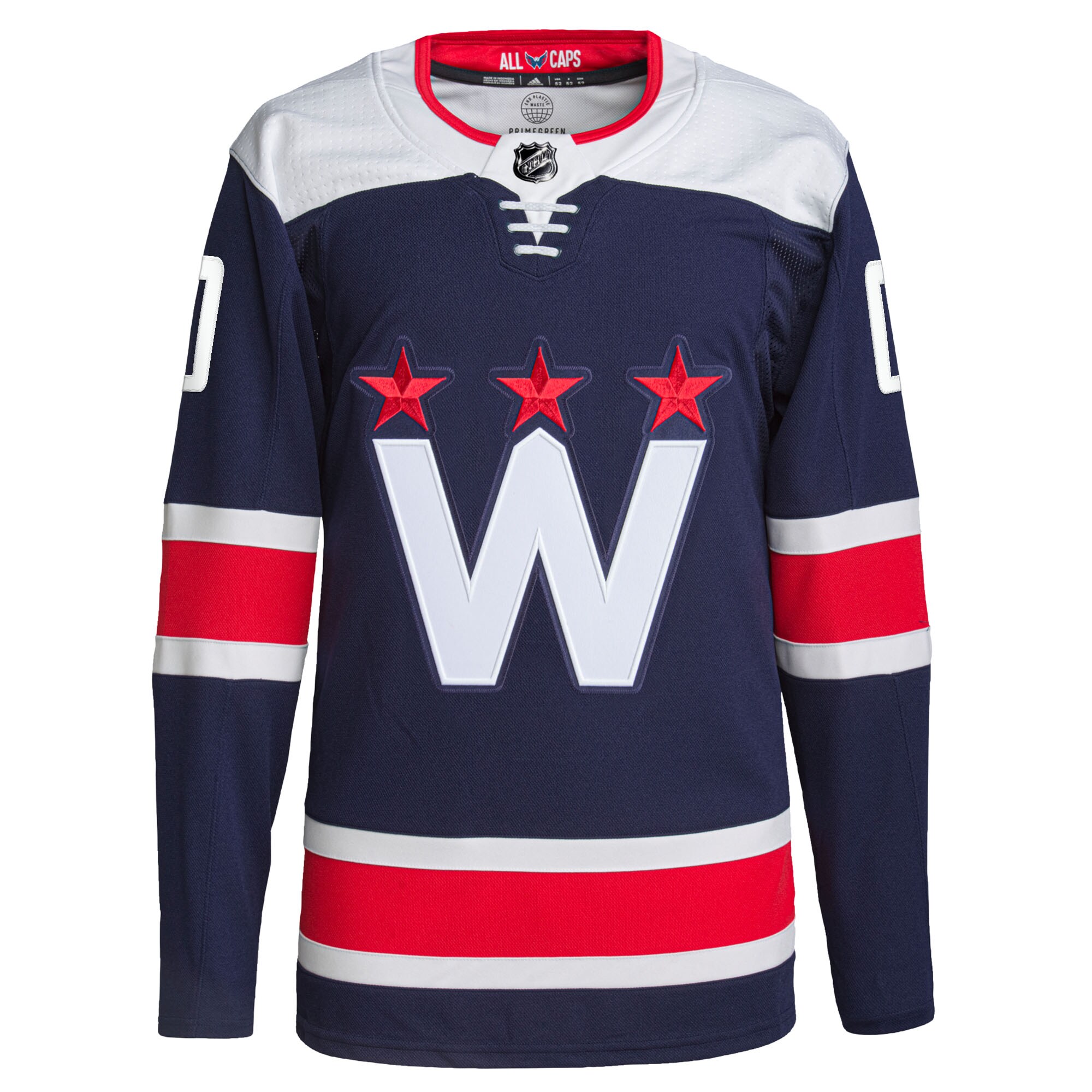  Washington Capitals adidas  Alternate  Primegreen Authentic Custom Jersey - Navy