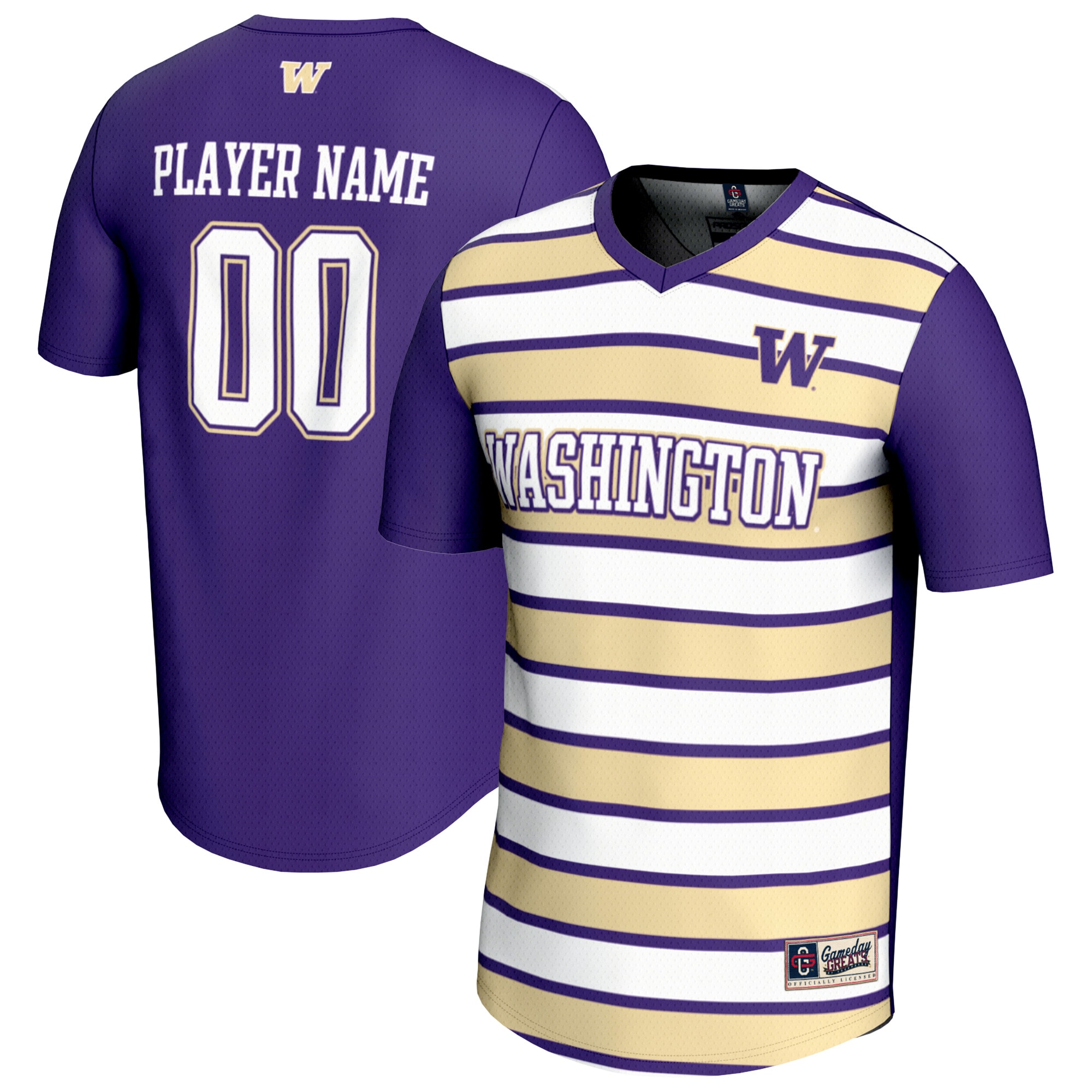  Washington Huskies GameDay Greats Youth Men's Soccer NIL Pick-A-Player Fashion Jersey - Purple