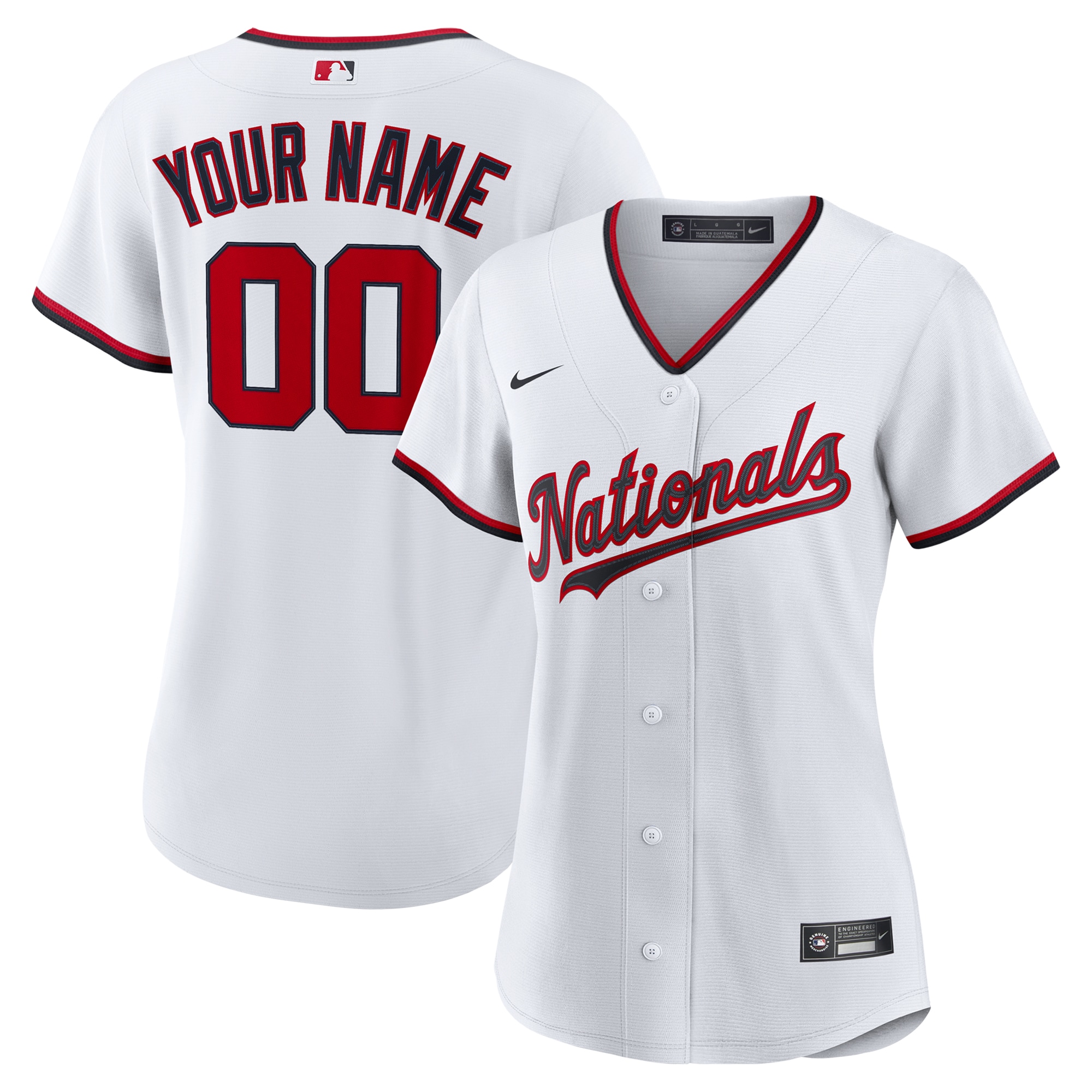  Washington Nationals Women's Home Custom 2.0 Jersey - White