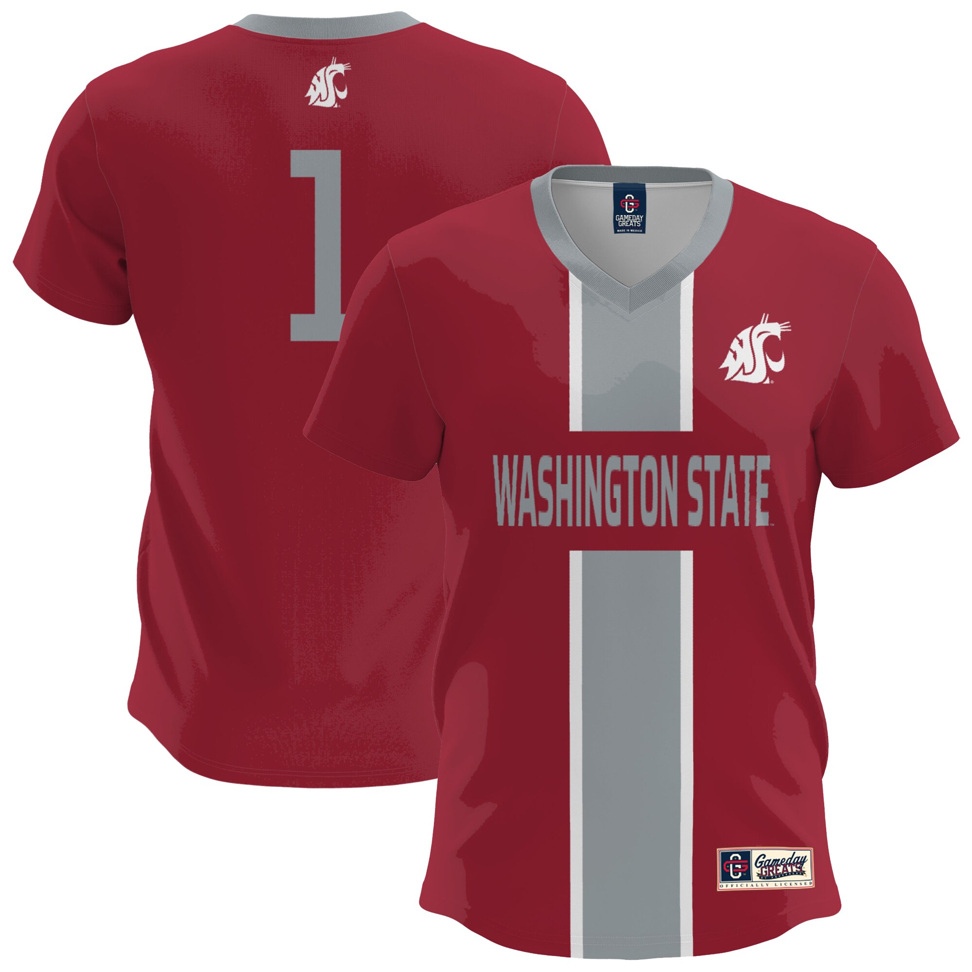  Washington State Cougars GameDay Greats Lightweight Soccer Fashion Jersey - Crimson
