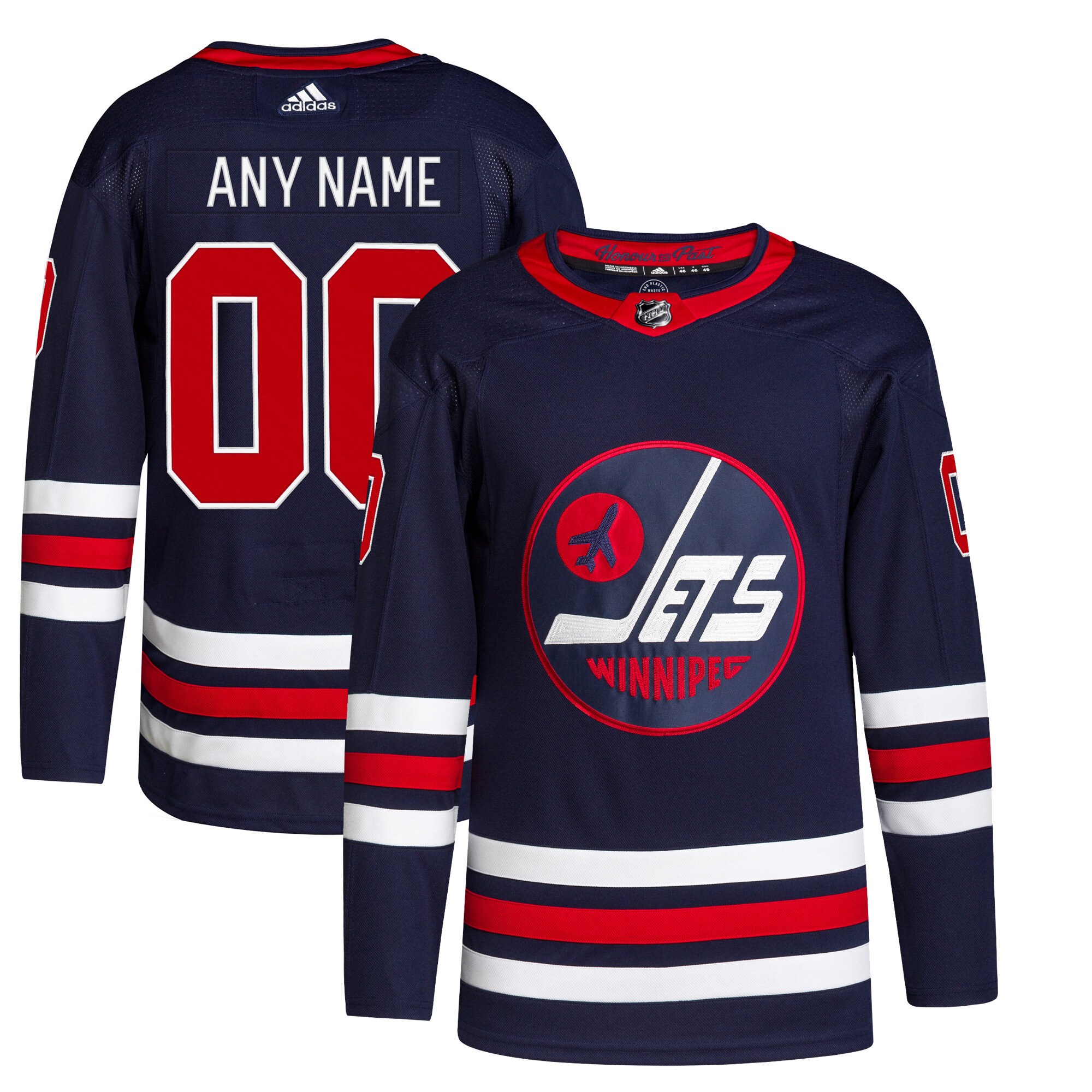  Winnipeg Jets adidas  Alternate 2021/22 Primegreen Authentic Custom Jersey - Navy