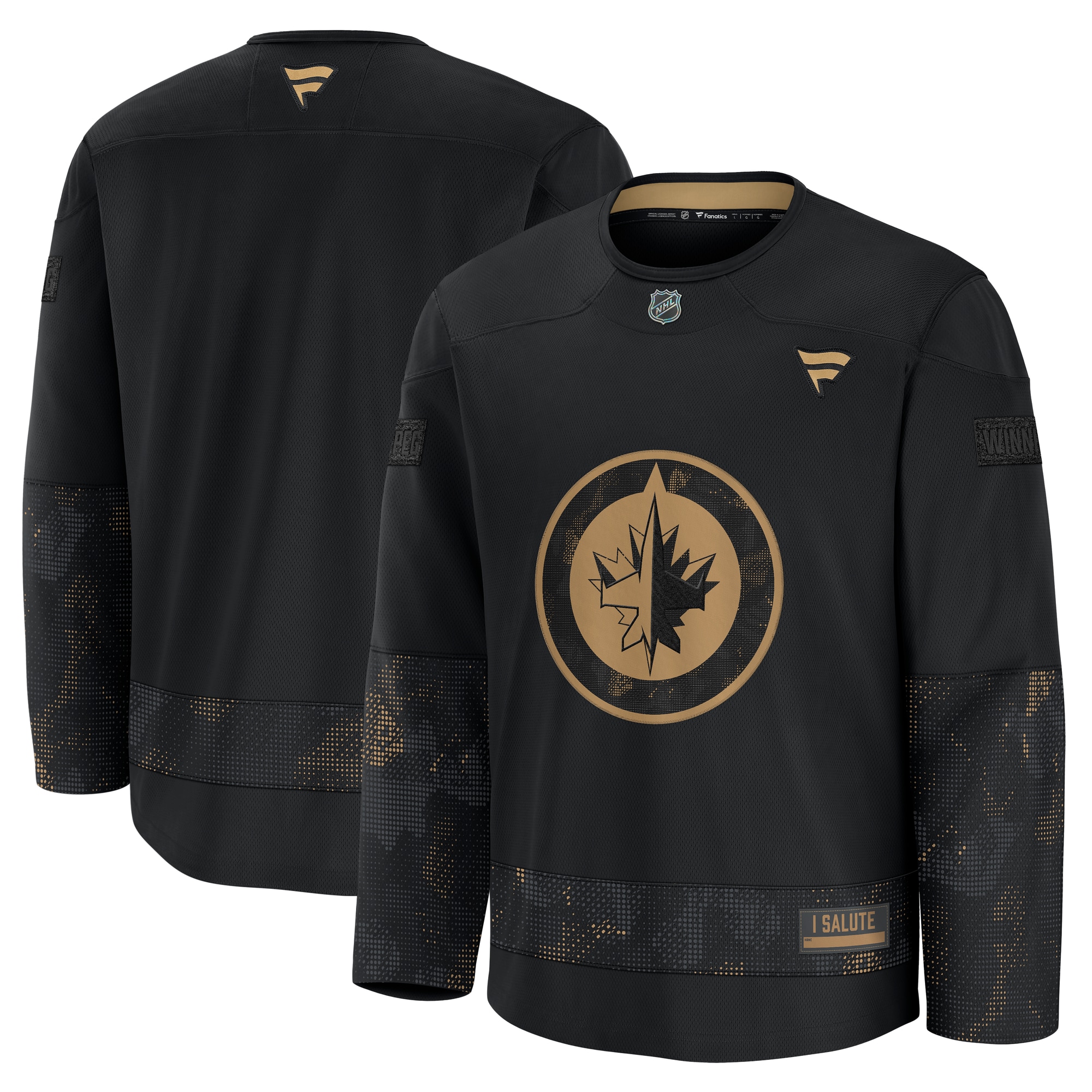  Winnipeg Jets Fanatics 2024 Military Appreciation Practice Jersey - Black