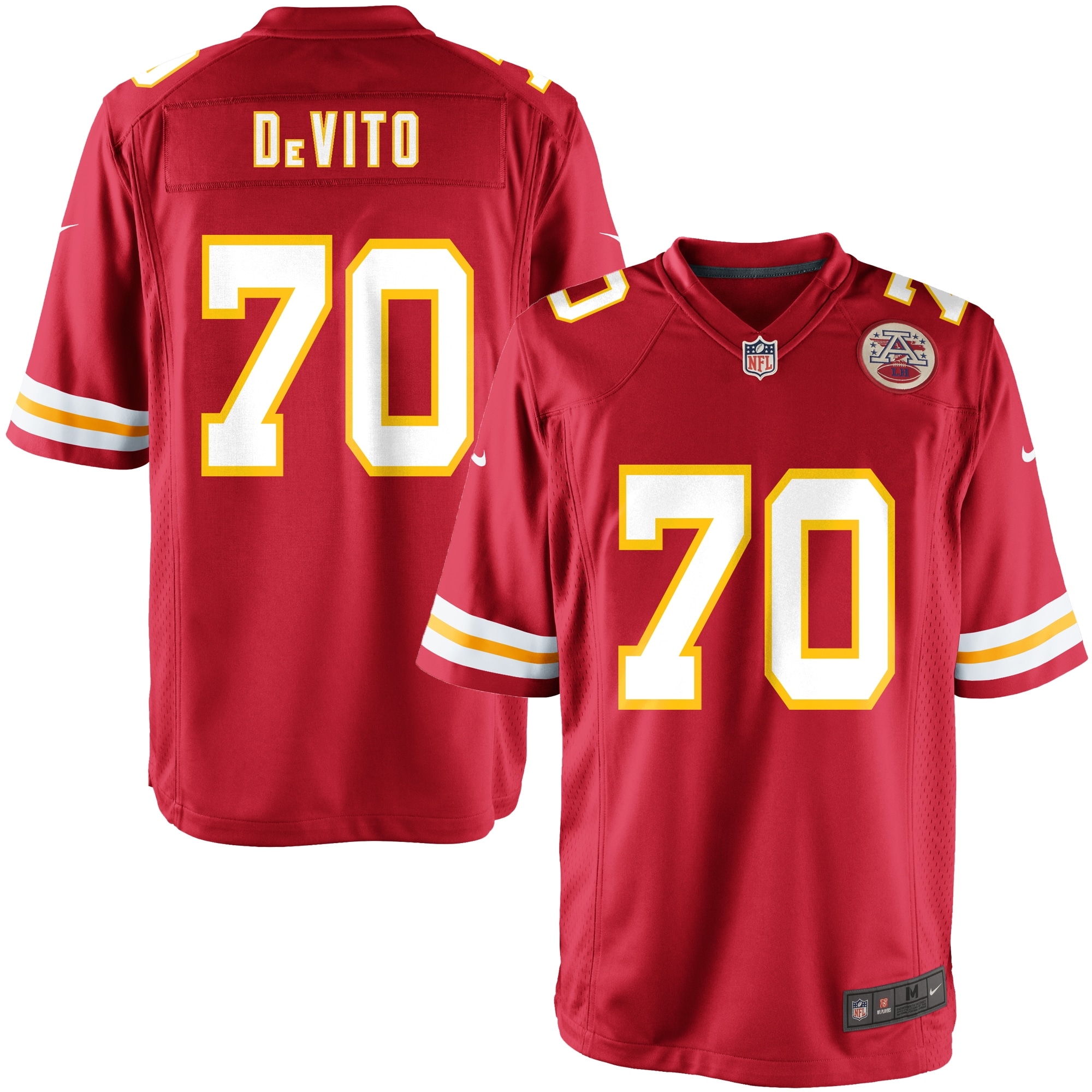 Youth Kansas City Chiefs Mike DeVito Team Color Game Jersey