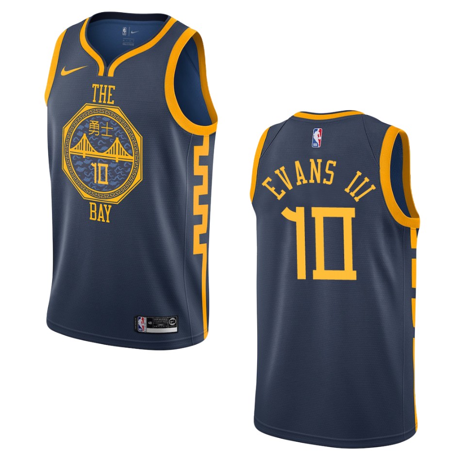 2019-20 Men Golden State Warriors #10 Jacob Evans III City Edition Swingman Jersey - Navy