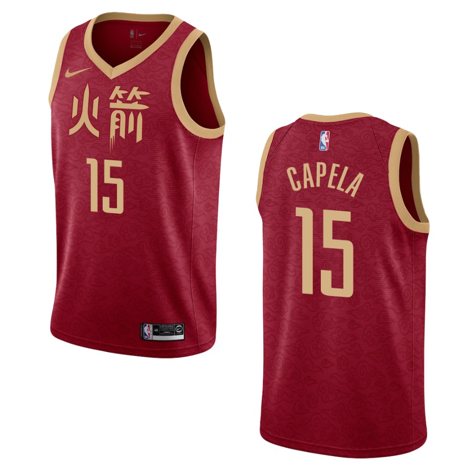 2019-20 Men Houston Rockets #15 Clint Capela City Swingman Jersey - Red