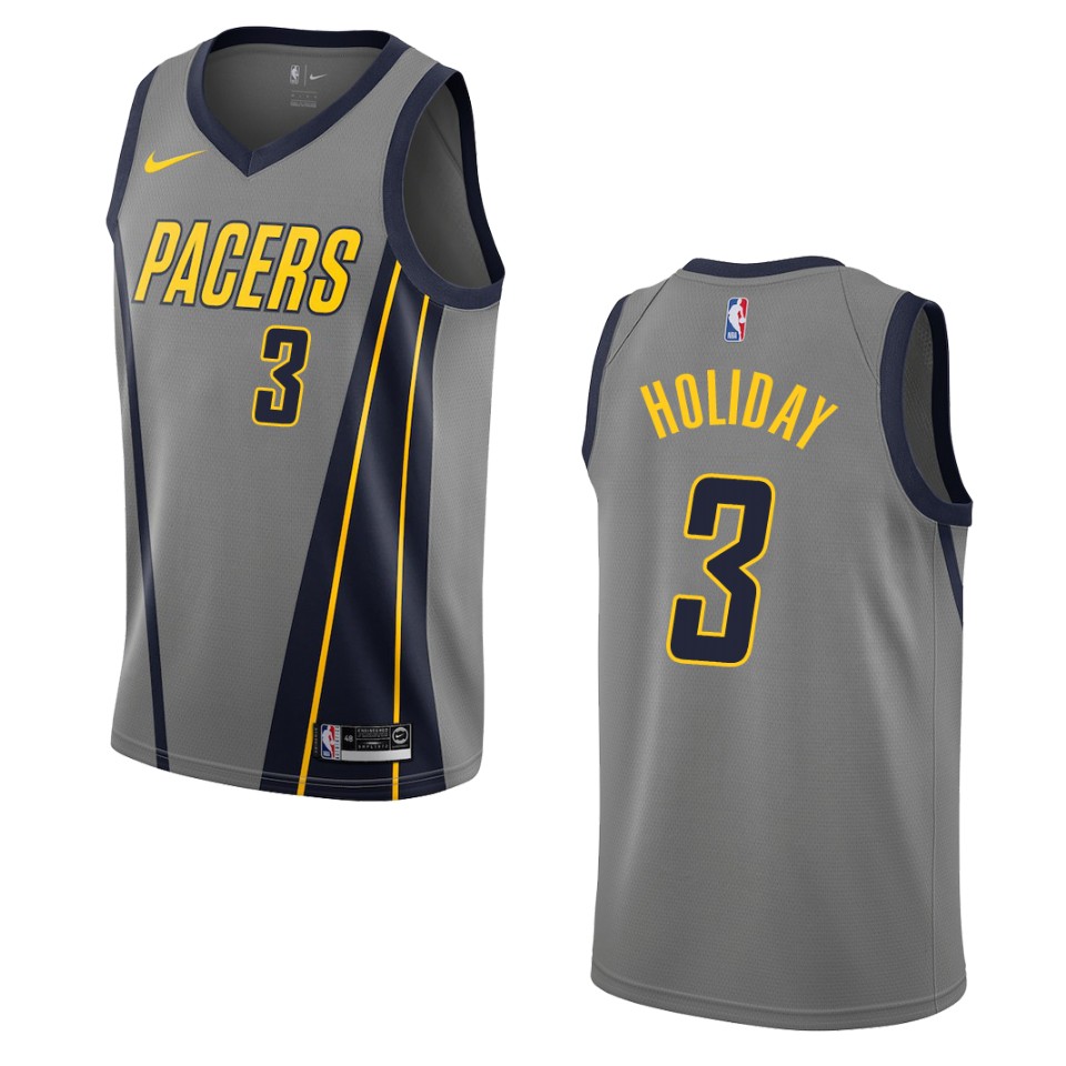 2019-20 Men Indiana Pacers #3 Aaron Holiday City Swingman Jersey - Gray